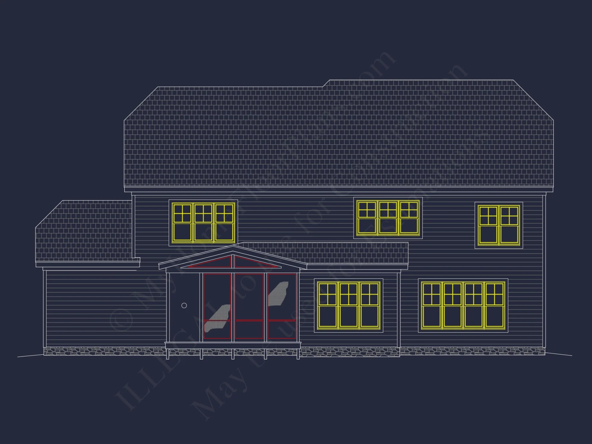 Blueprint house Floor Plan Designs With CAD Architecture