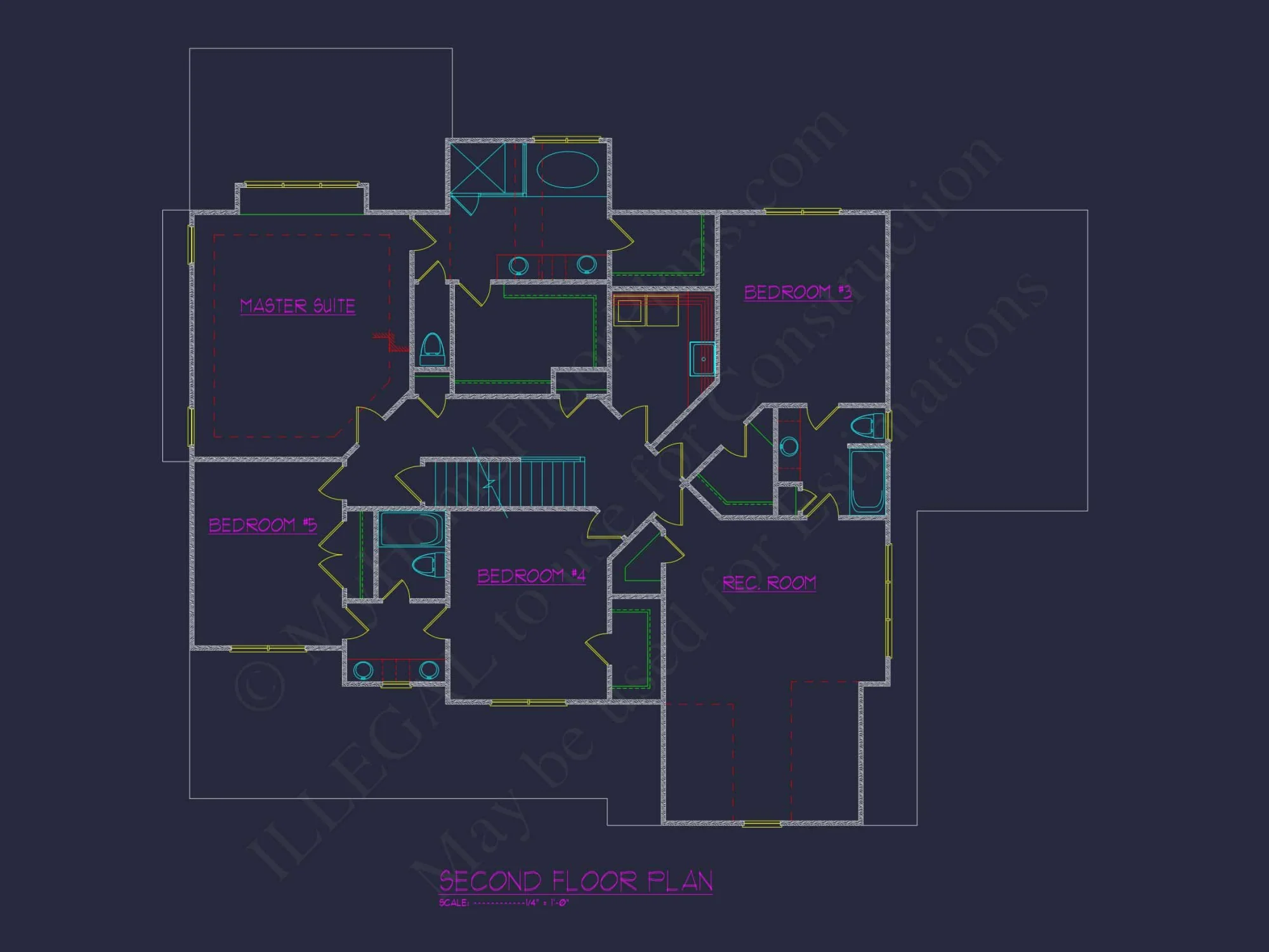 Expansive house Plan Featuring 5 Bedrooms, CAD Designs & Blueprint