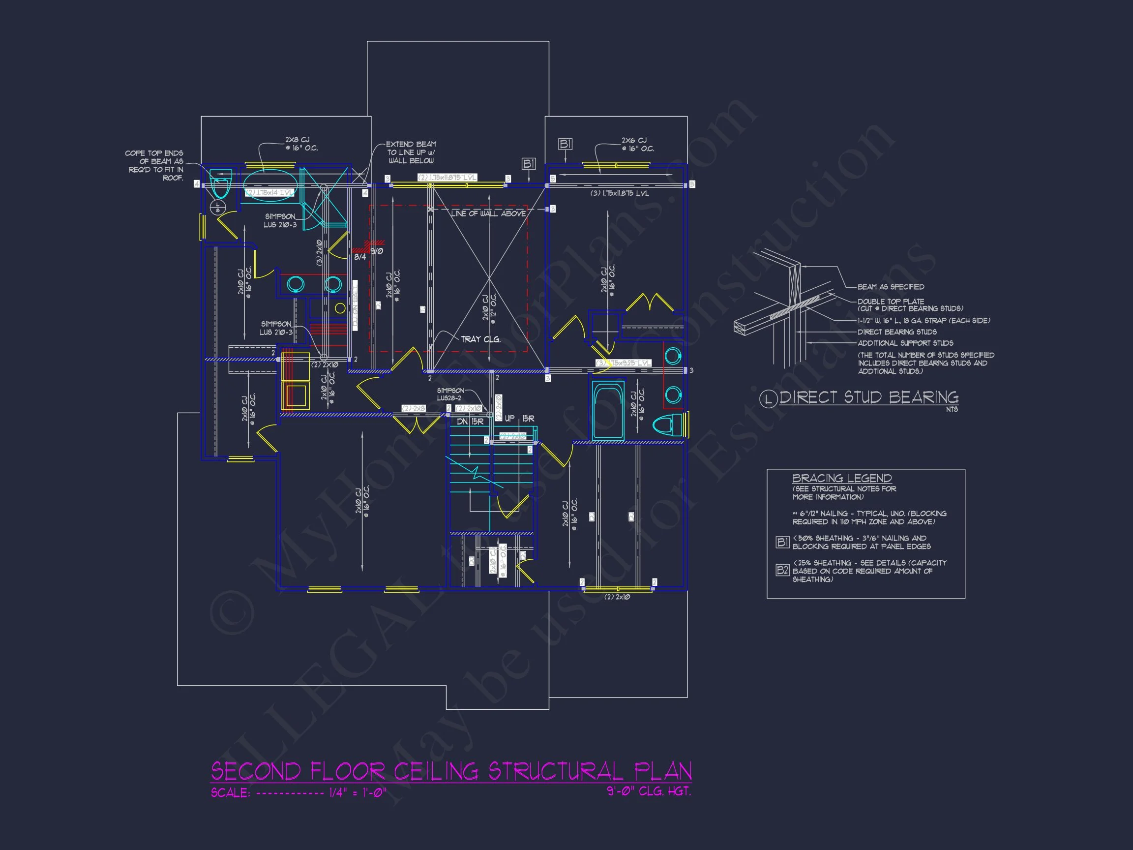 Craftsman house Floor Plan: Blueprint & CAD for Designers