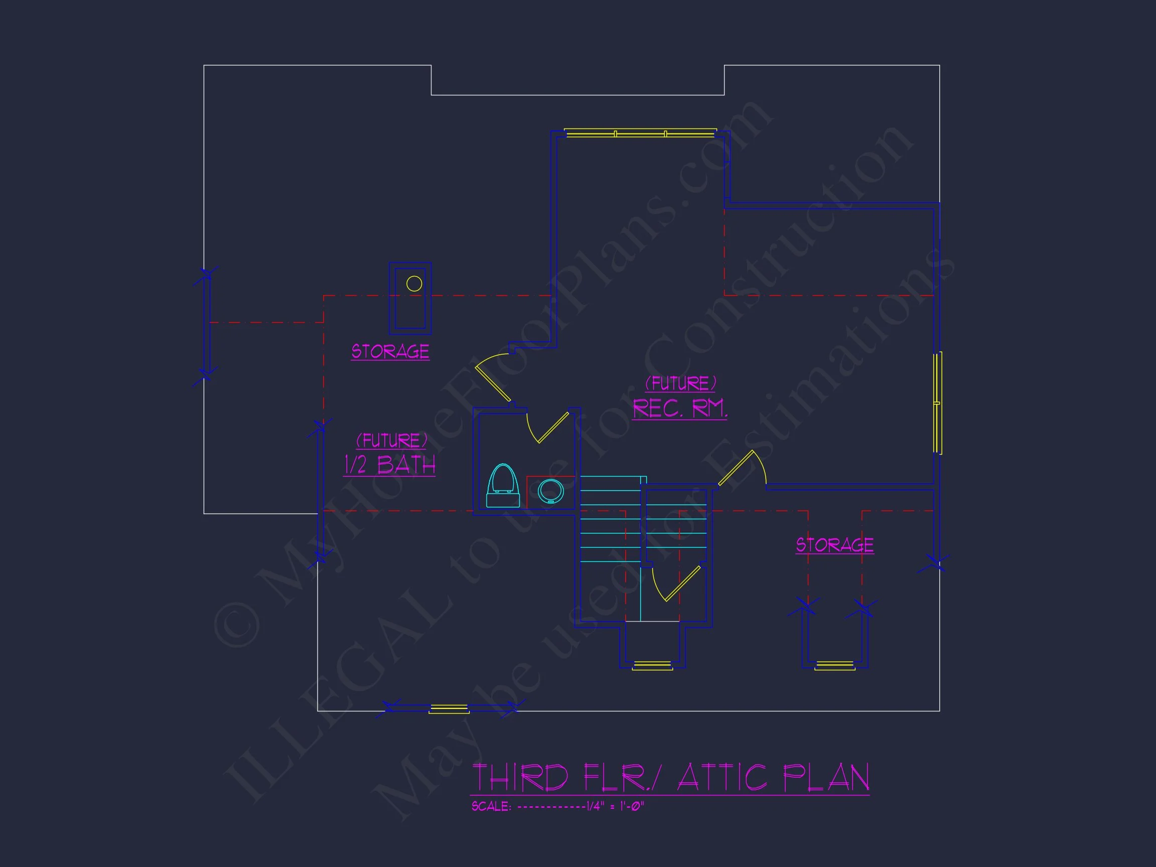 Craftsman house Floor Plan: Blueprint & CAD for Designers