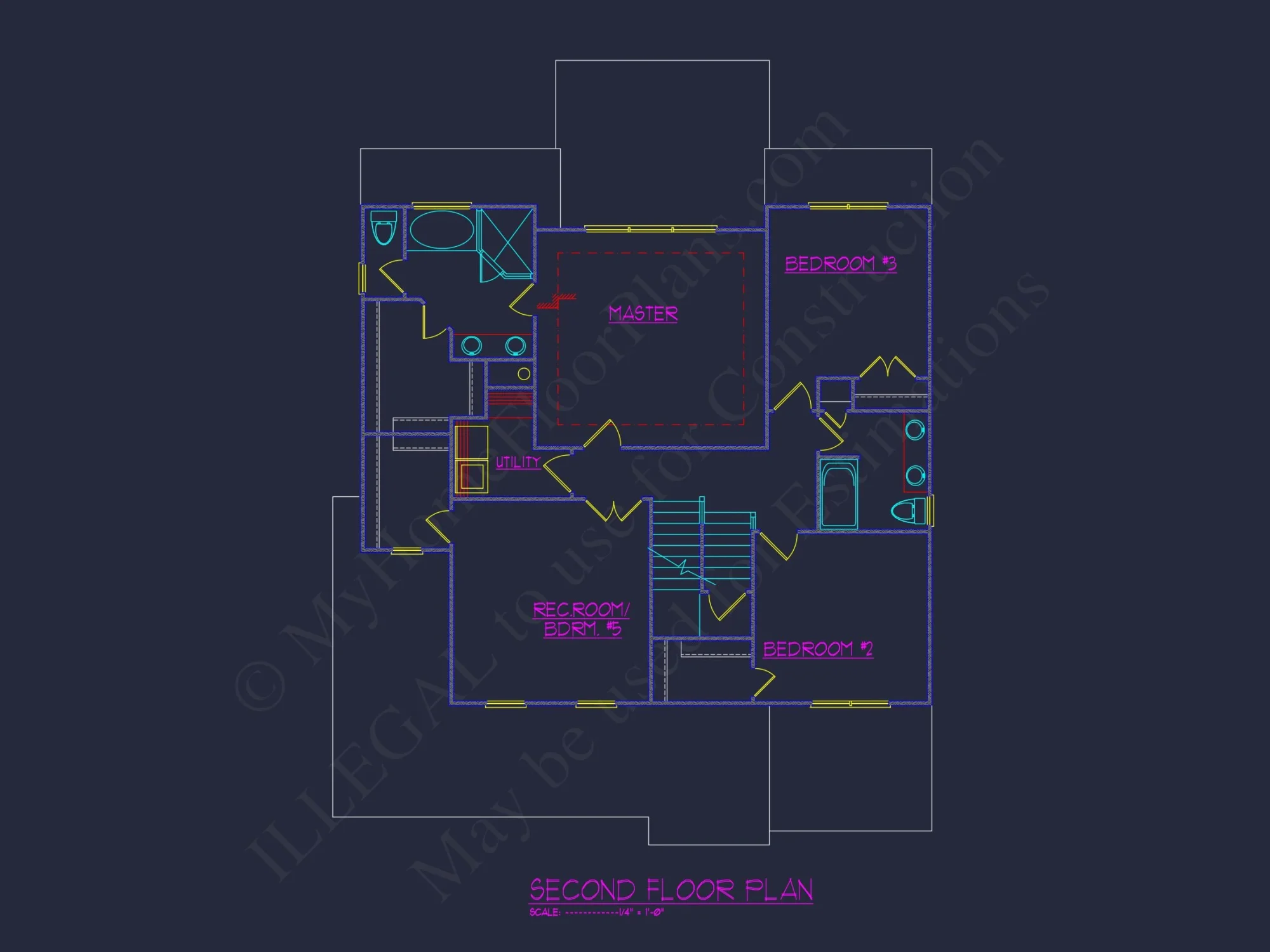 Craftsman house Floor Plan: Blueprint & CAD for Designers