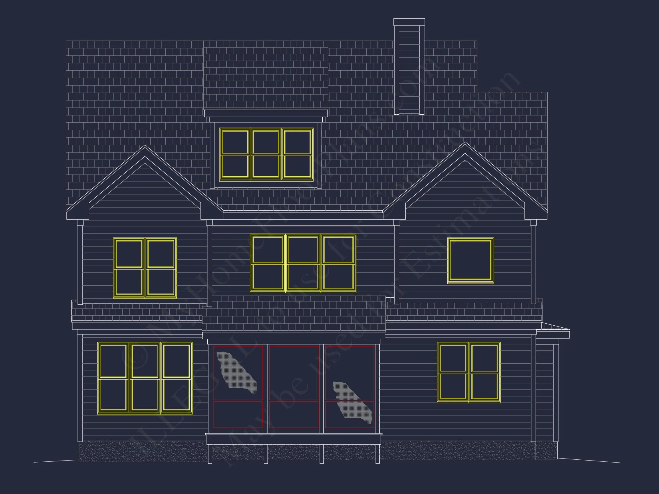 Craftsman house Floor Plan: Blueprint & CAD for Designers