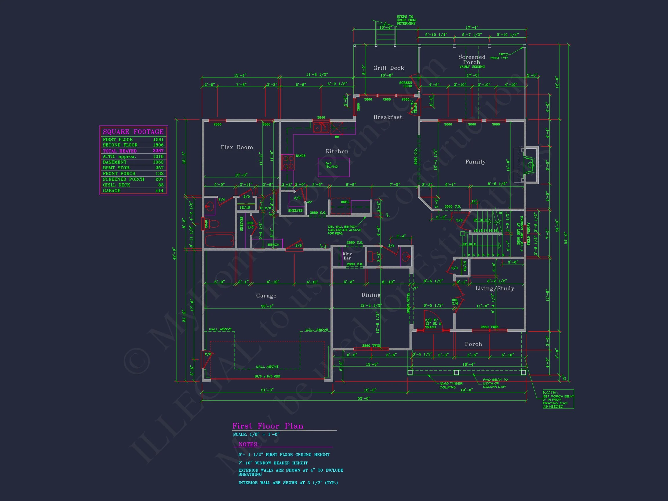12-2852 HOUSE PLAN - Elegant 4-Bedroom House Plan with CAD Architecture Designs 11 Elegant 4-Bedroom house Plan with CAD Architecture Designs