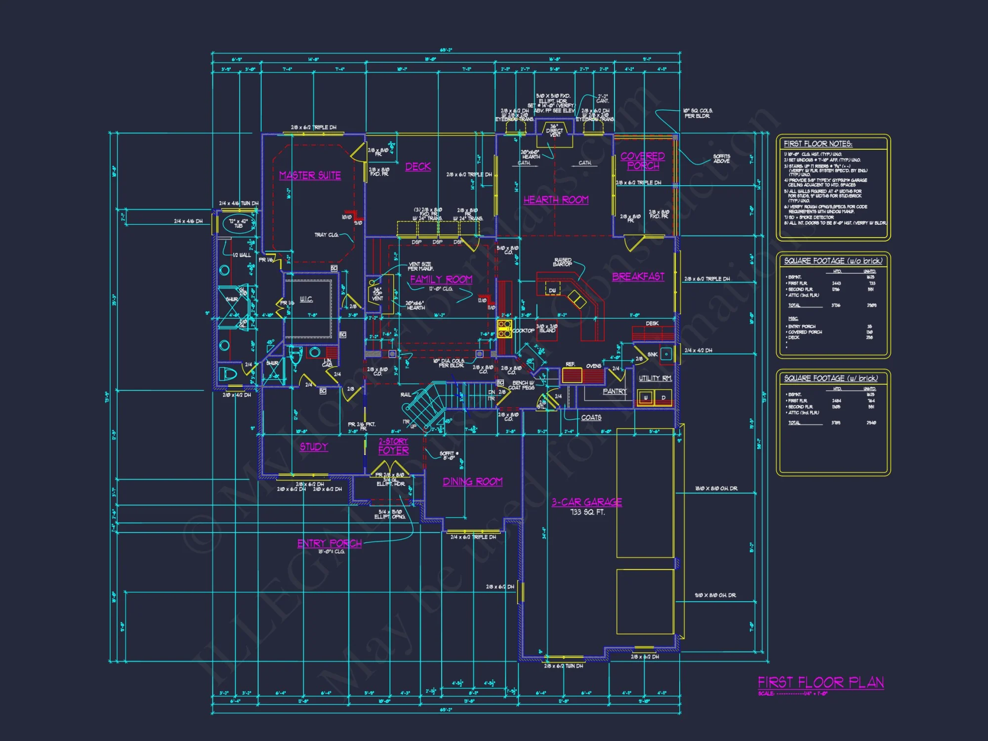 Customizable house Plan with CAD Blueprint, Architecture Designs