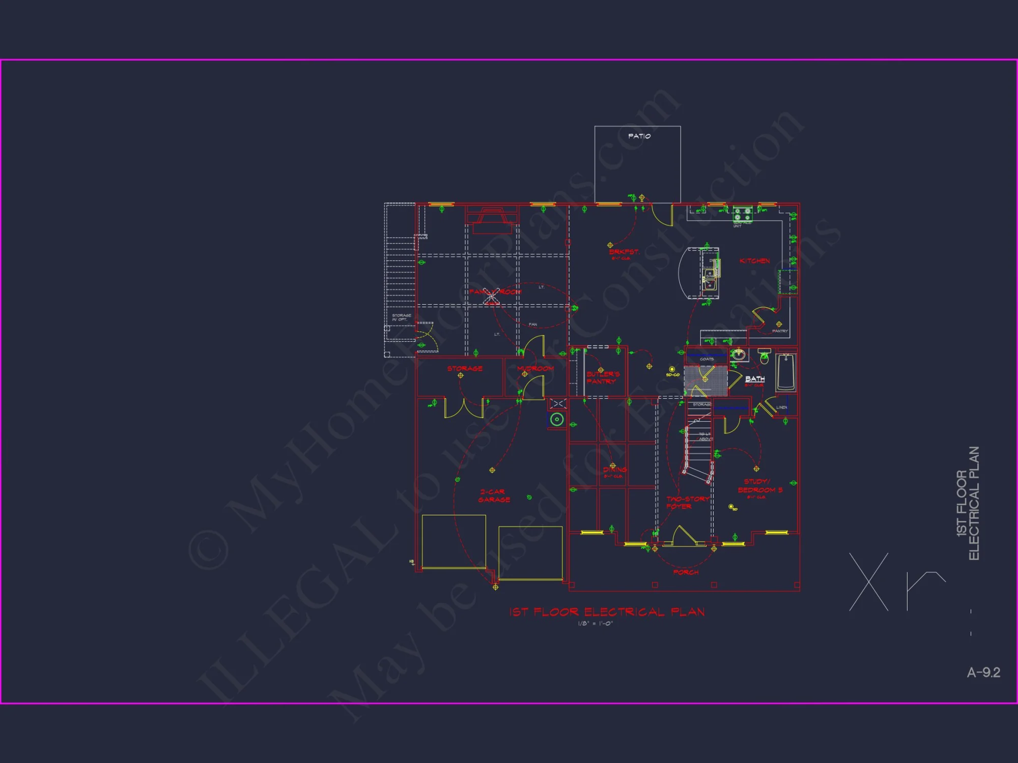 Spacious house Plan with 2 Floors, 5 Bedrooms, and 3-Car Garage