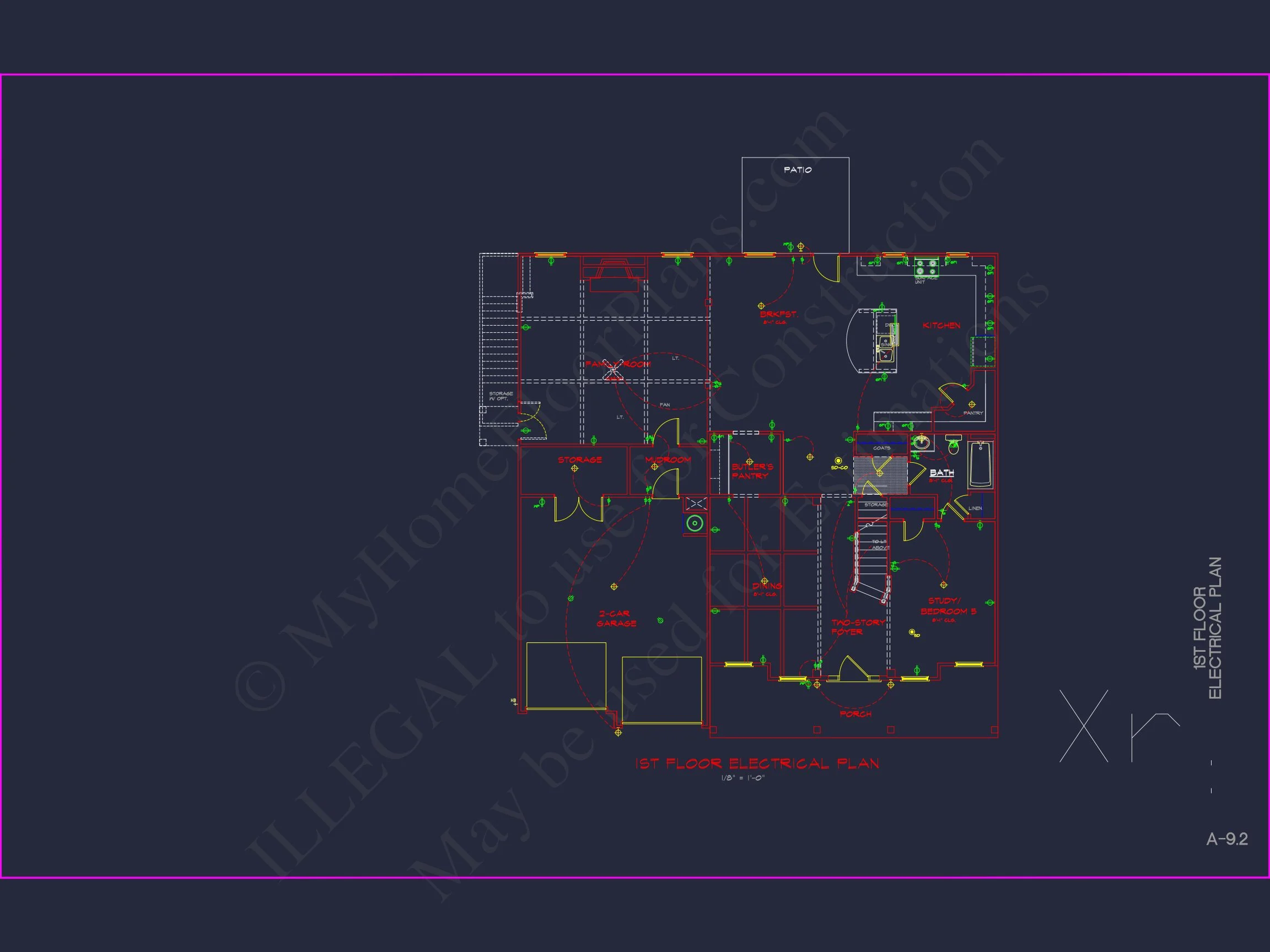 Spacious house Plan with 2 Floors, 5 Bedrooms, and 3-Car Garage