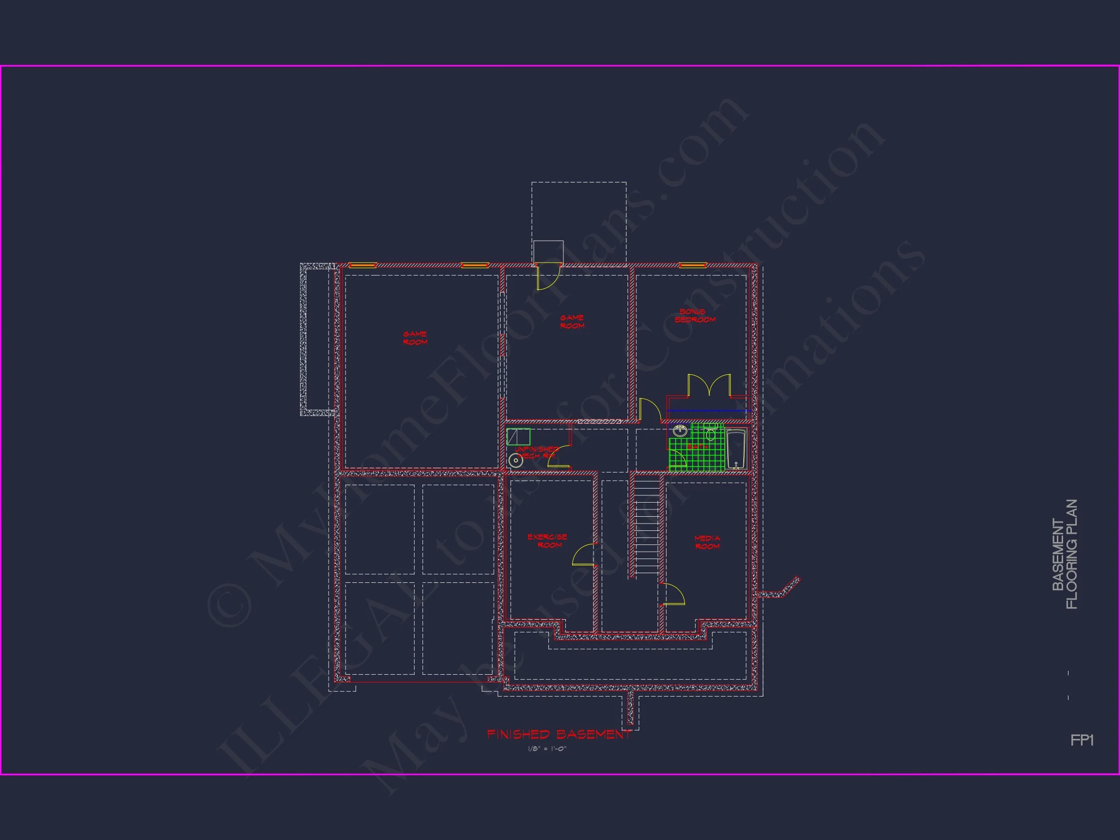 Spacious house Plan with 2 Floors, 5 Bedrooms, and 3-Car Garage