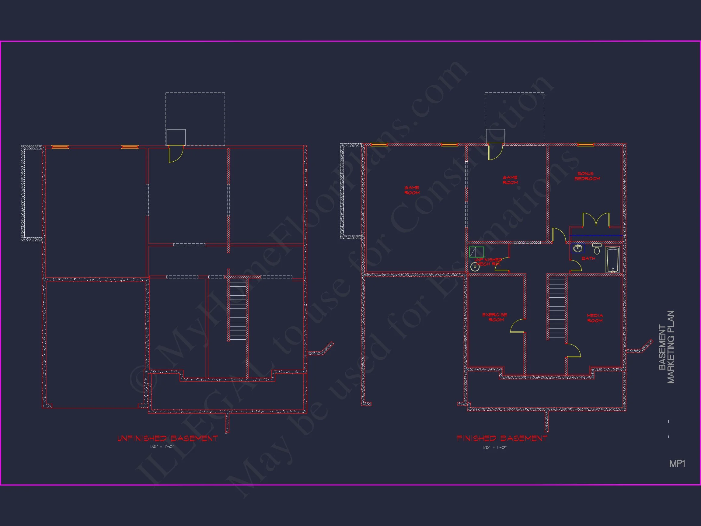 Spacious house Plan with 2 Floors, 5 Bedrooms, and 3-Car Garage