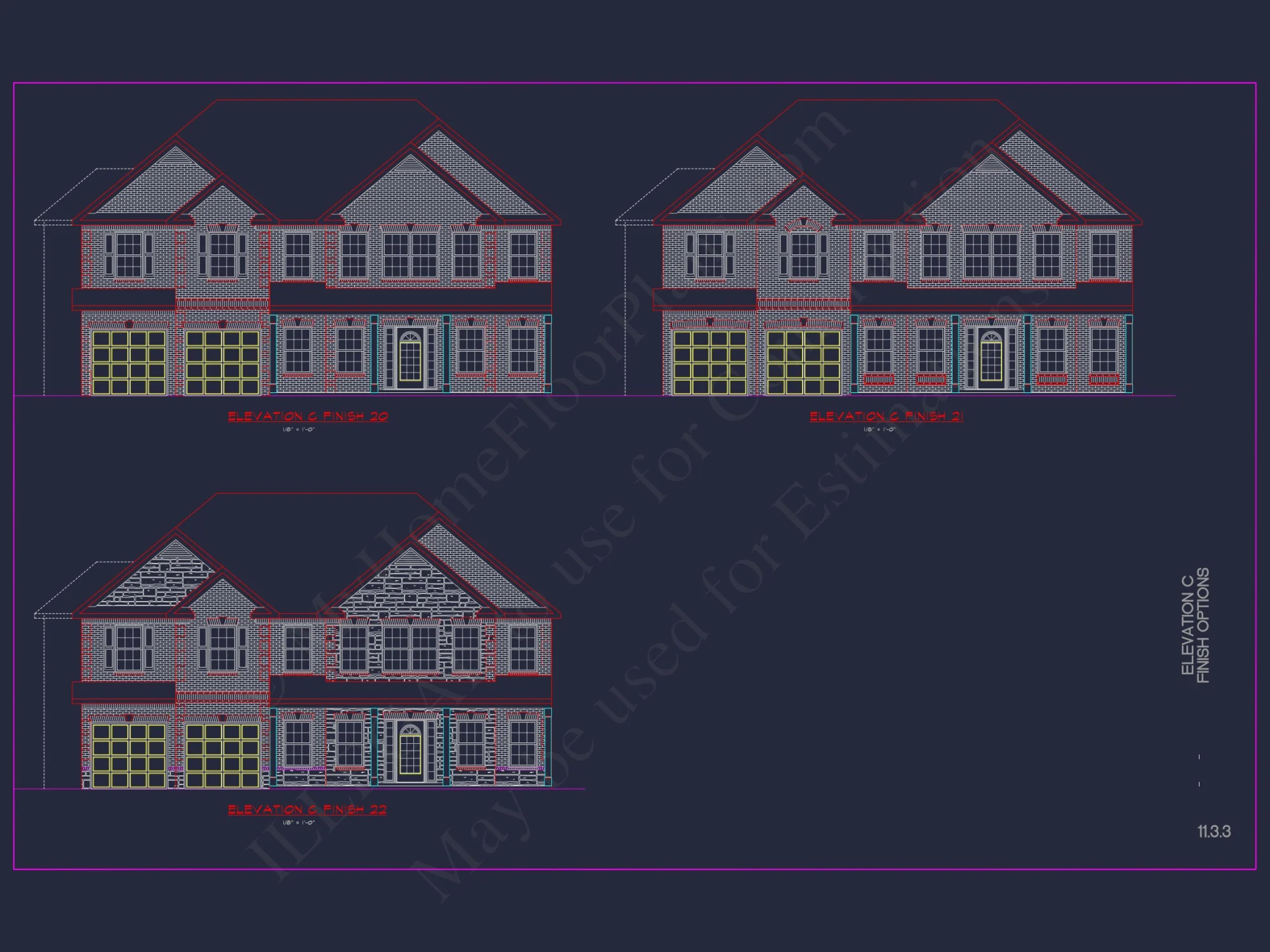 Spacious house Plan with 2 Floors, 5 Bedrooms, and 3-Car Garage