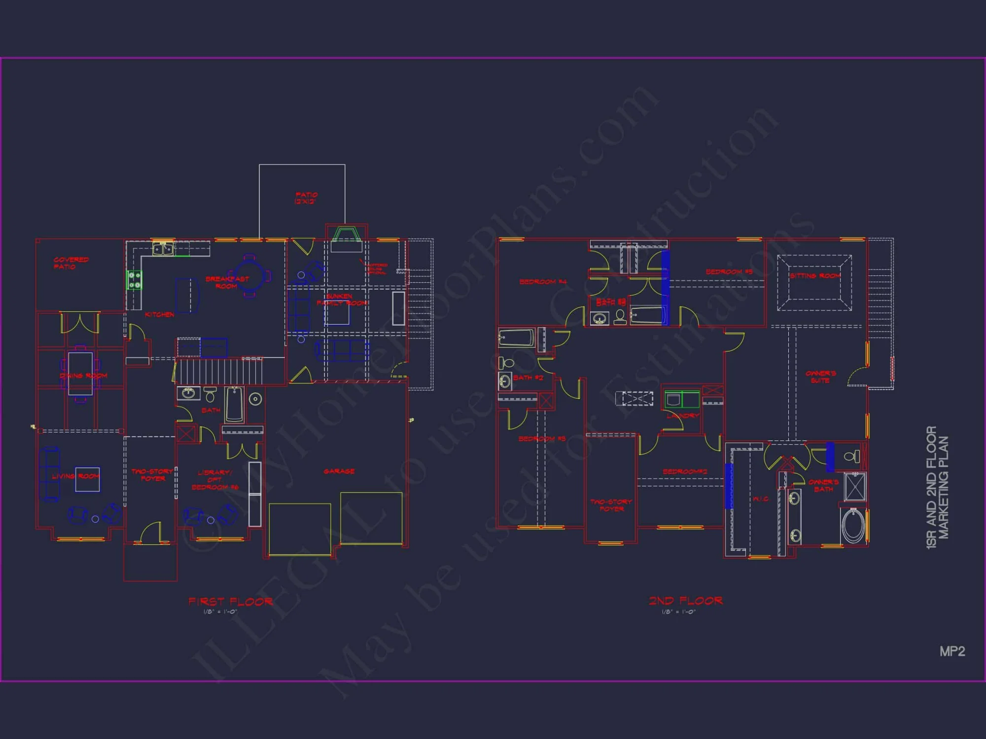 Classic Suburban house Plan: Floor Blueprint with CAD Designs