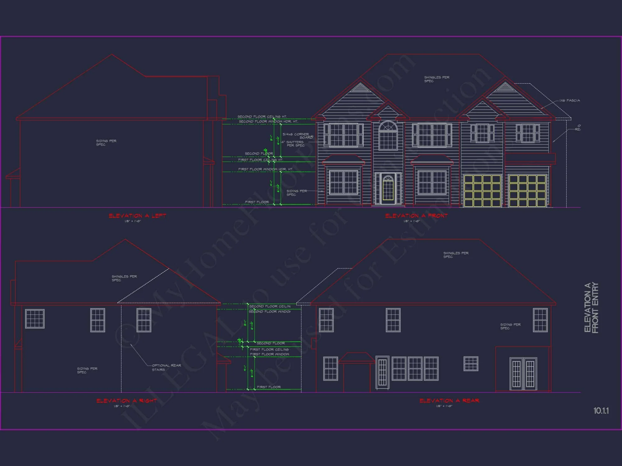 Classic Suburban house Plan: Floor Blueprint with CAD Designs