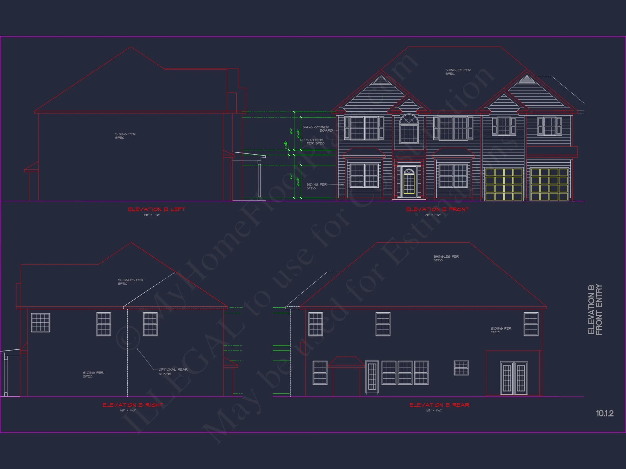 Classic Suburban house Plan: Floor Blueprint with CAD Designs