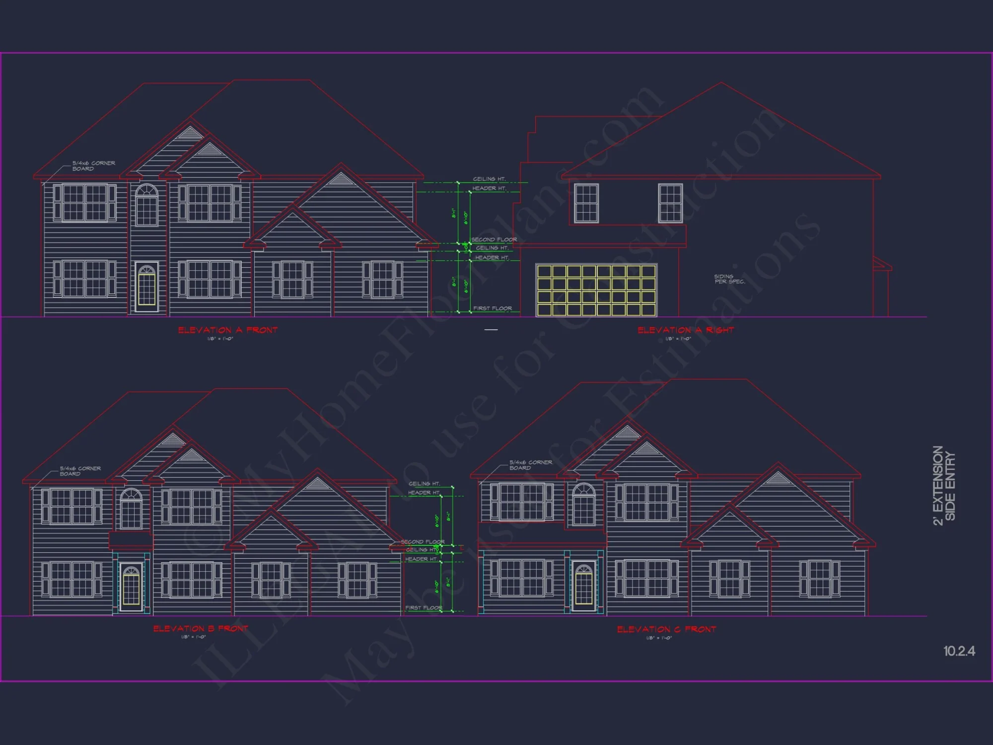 Modern Suburban house Plan with CAD Designs & Floor Blueprint