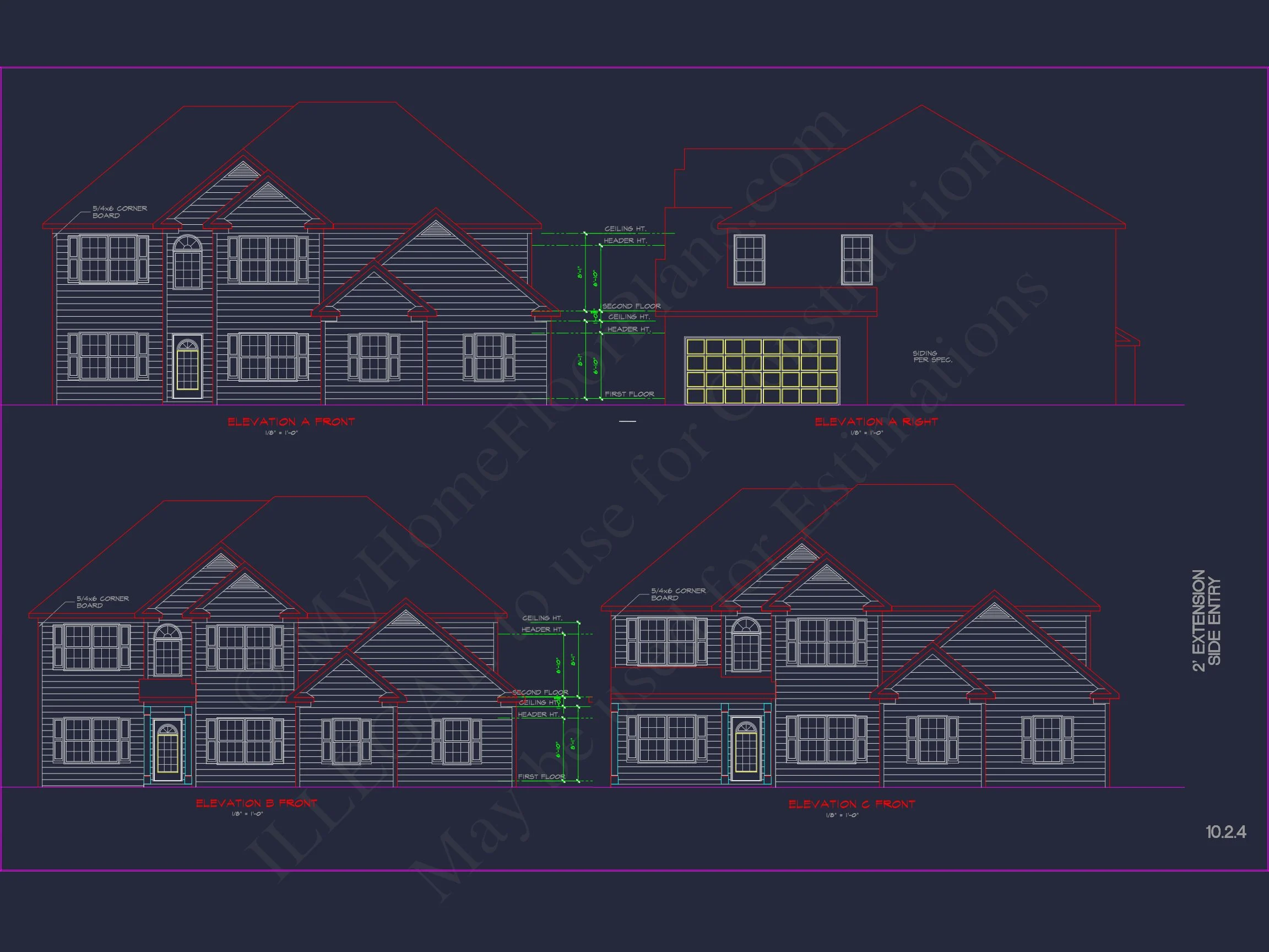 Modern Suburban house Plan with CAD Designs & Floor Blueprint