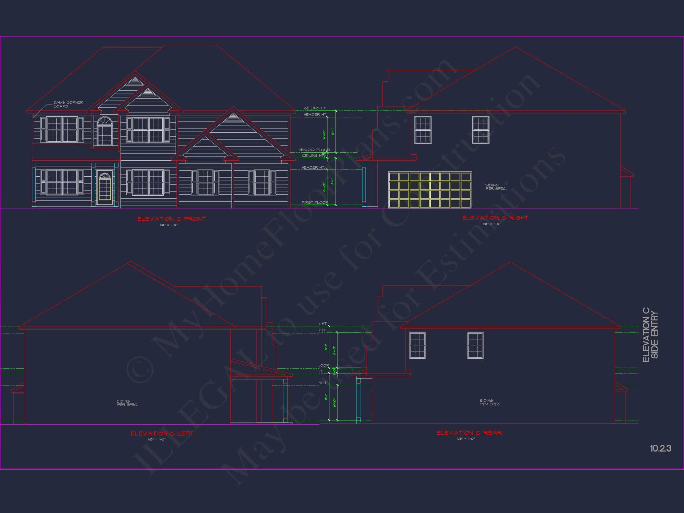 Modern Suburban house Plan with CAD Designs & Floor Blueprint
