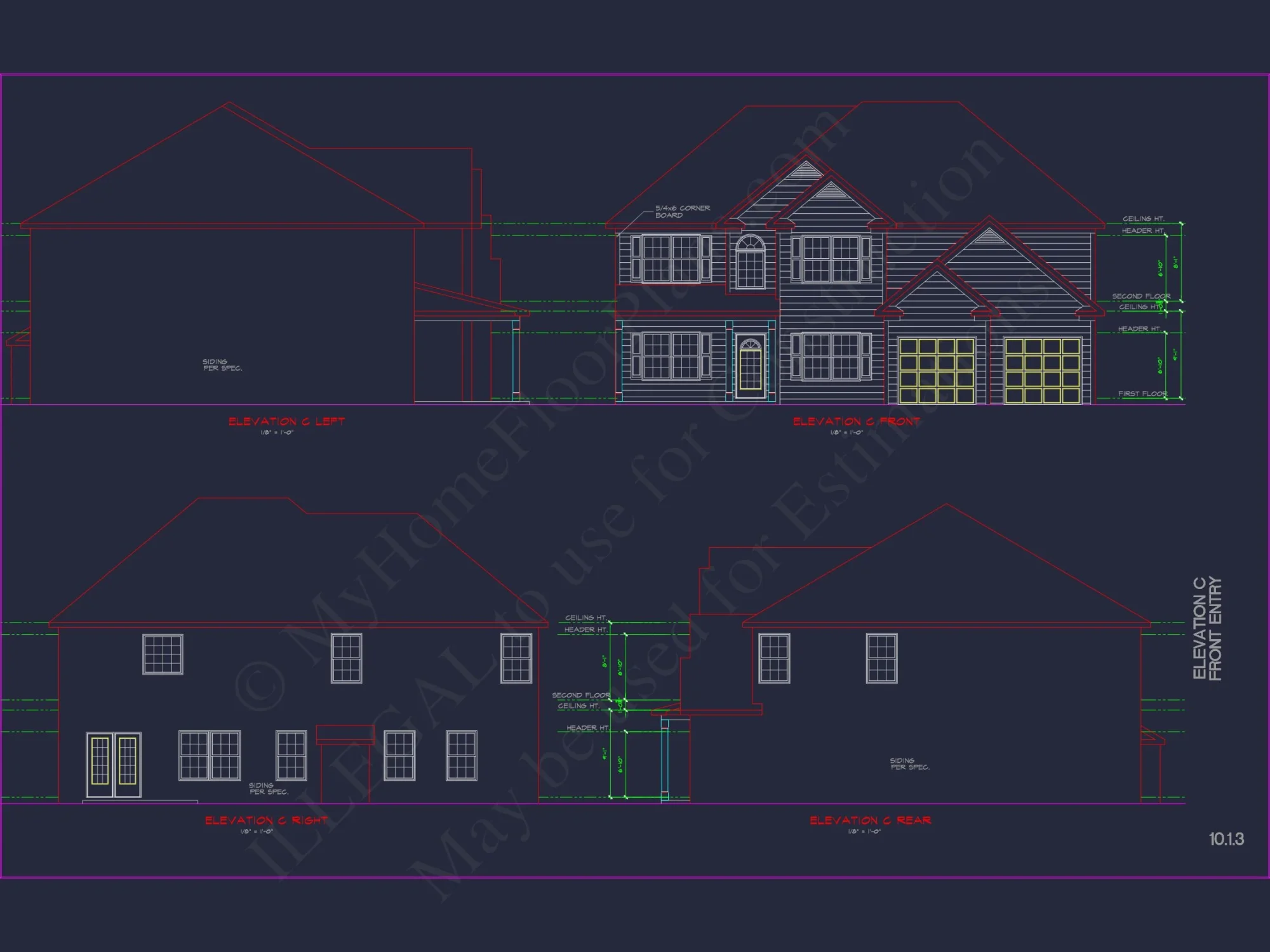 Modern Suburban house Plan with CAD Designs & Floor Blueprint