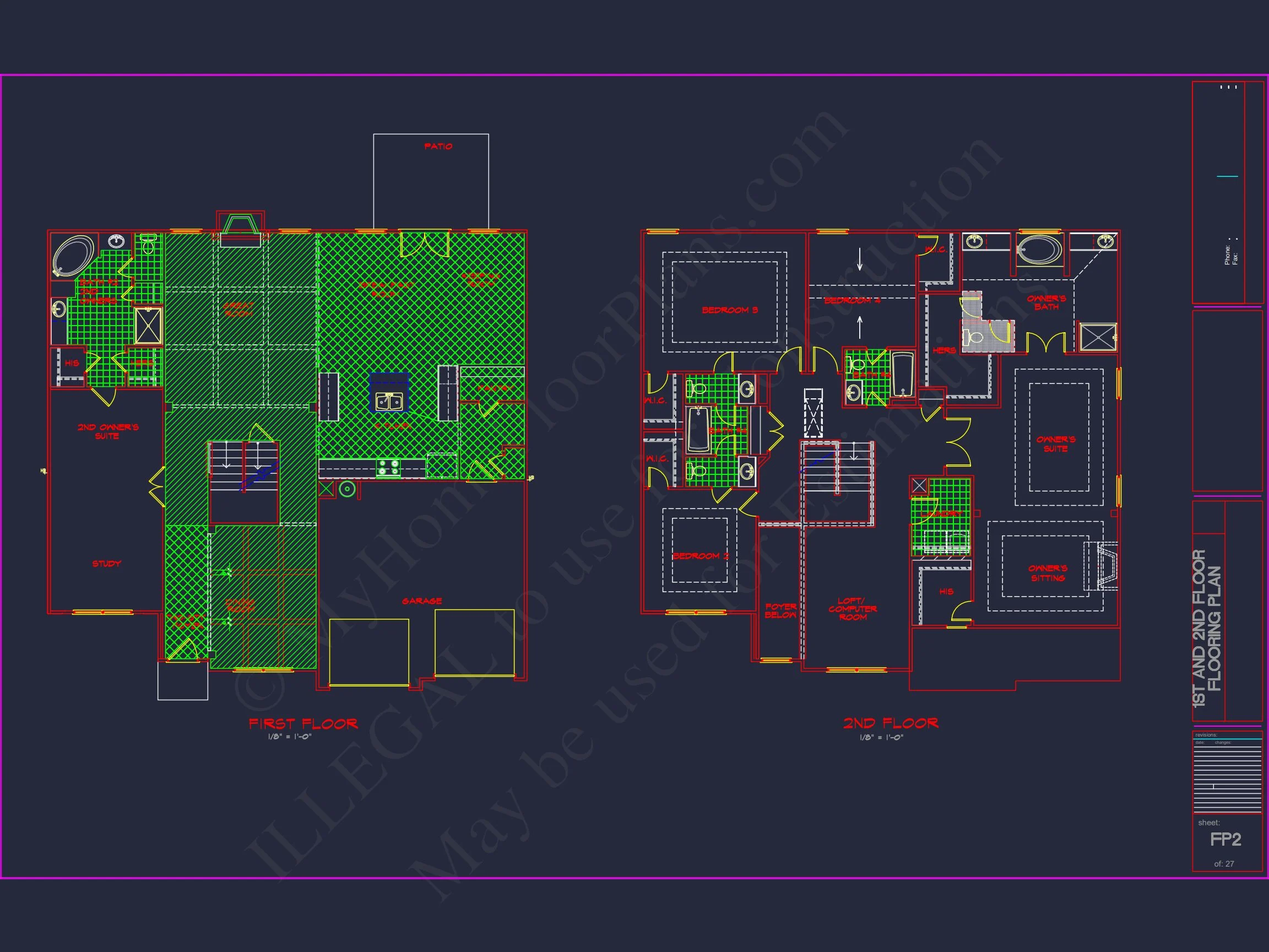 12-2607 HOUSE PLAN - Luxury House Plan with 2 Floors, 6 Bedrooms, and CAD Designs 27 Luxury house Plan with 2 Floors, 6 Bedrooms, and CAD Designs