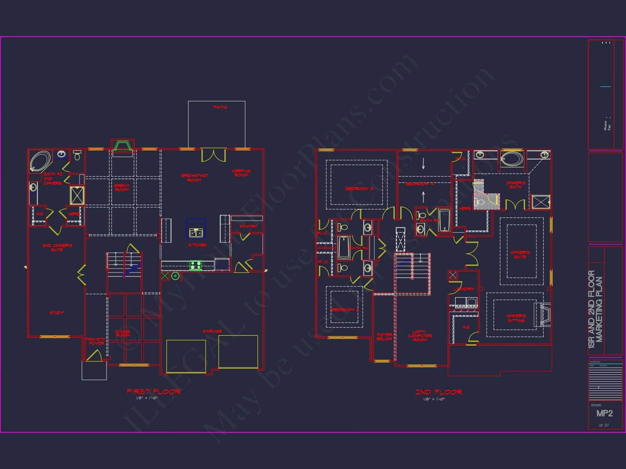 Luxury house Plan with 2 Floors, 6 Bedrooms, and CAD Designs