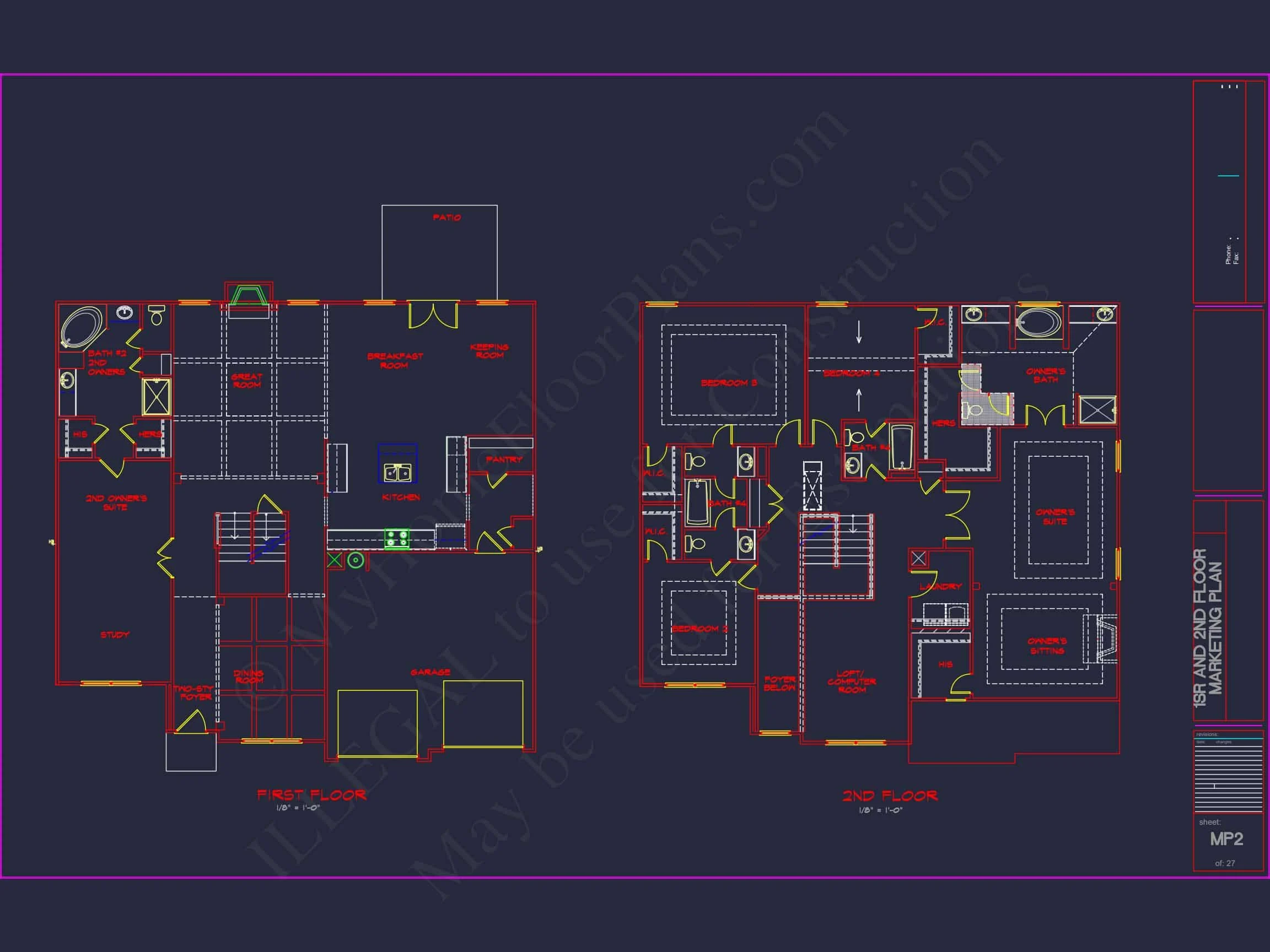 12-2607 HOUSE PLAN - Luxury House Plan with 2 Floors, 6 Bedrooms, and CAD Designs 25 Luxury house Plan with 2 Floors, 6 Bedrooms, and CAD Designs