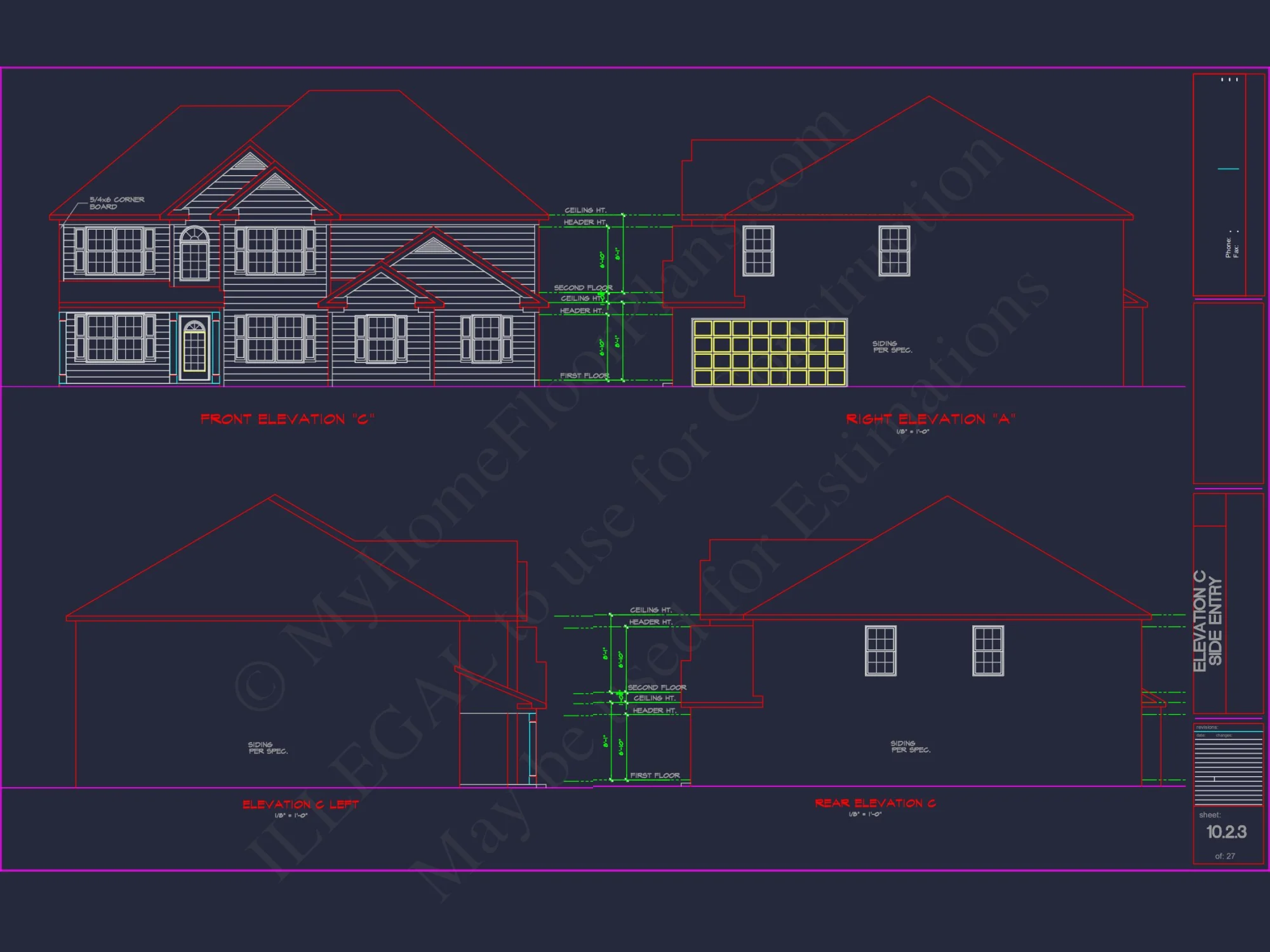 Luxury house Plan with 2 Floors, 6 Bedrooms, and CAD Designs