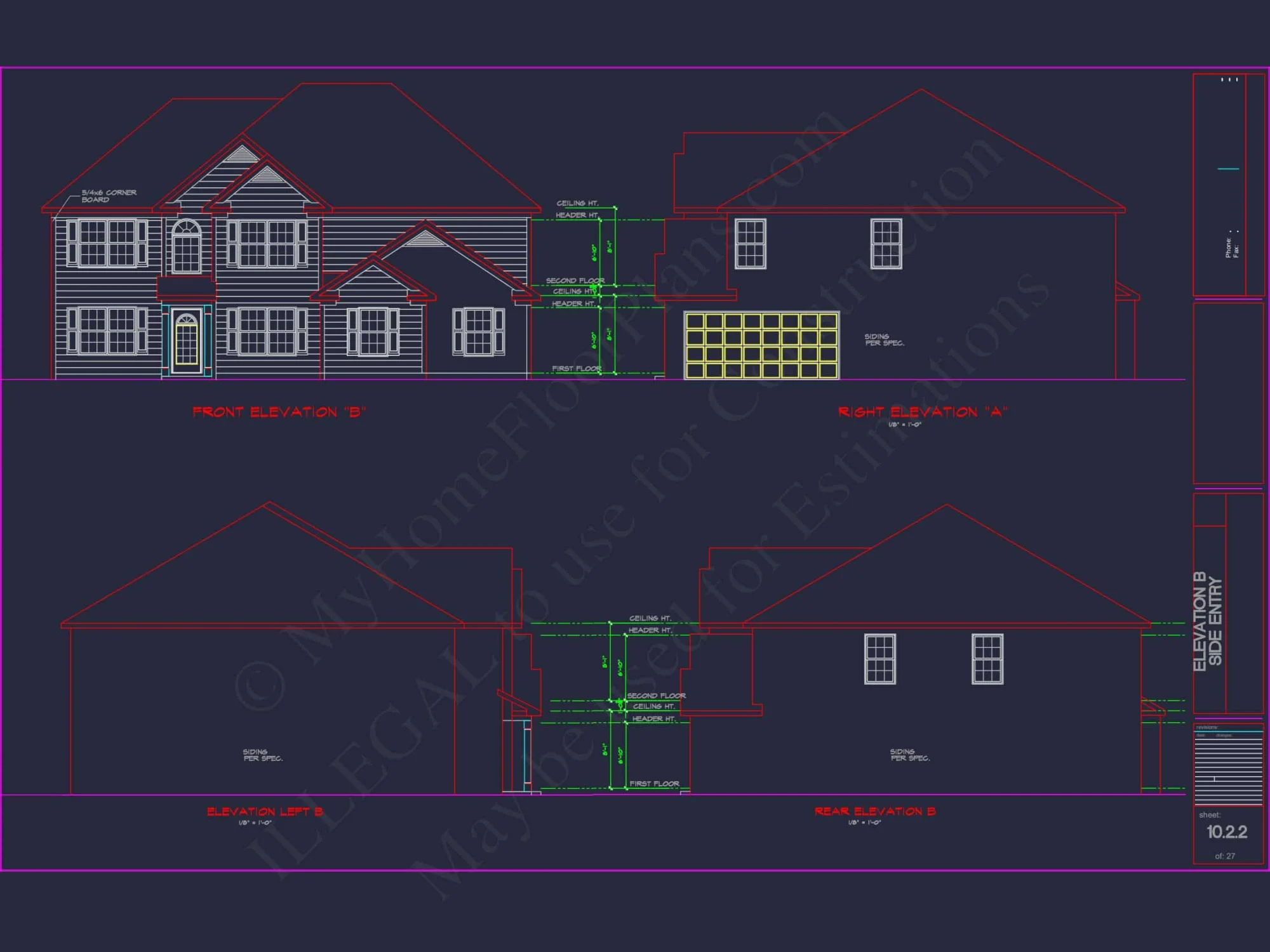Luxury house Plan with 2 Floors, 6 Bedrooms, and CAD Designs