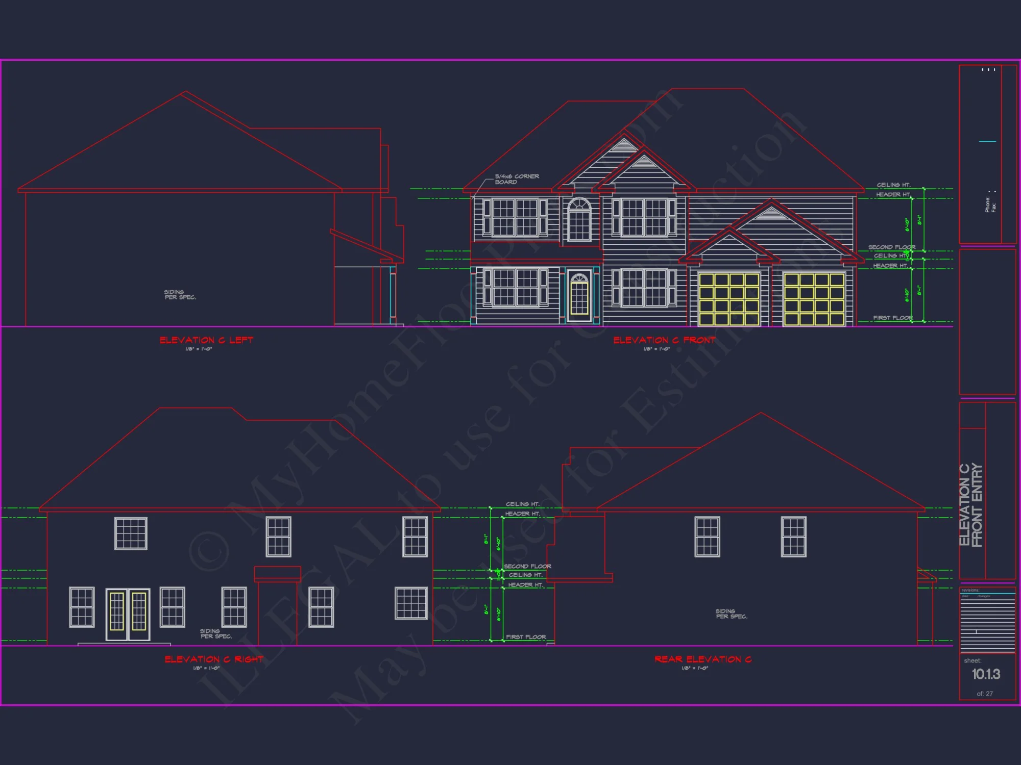 Luxury house Plan with 2 Floors, 6 Bedrooms, and CAD Designs