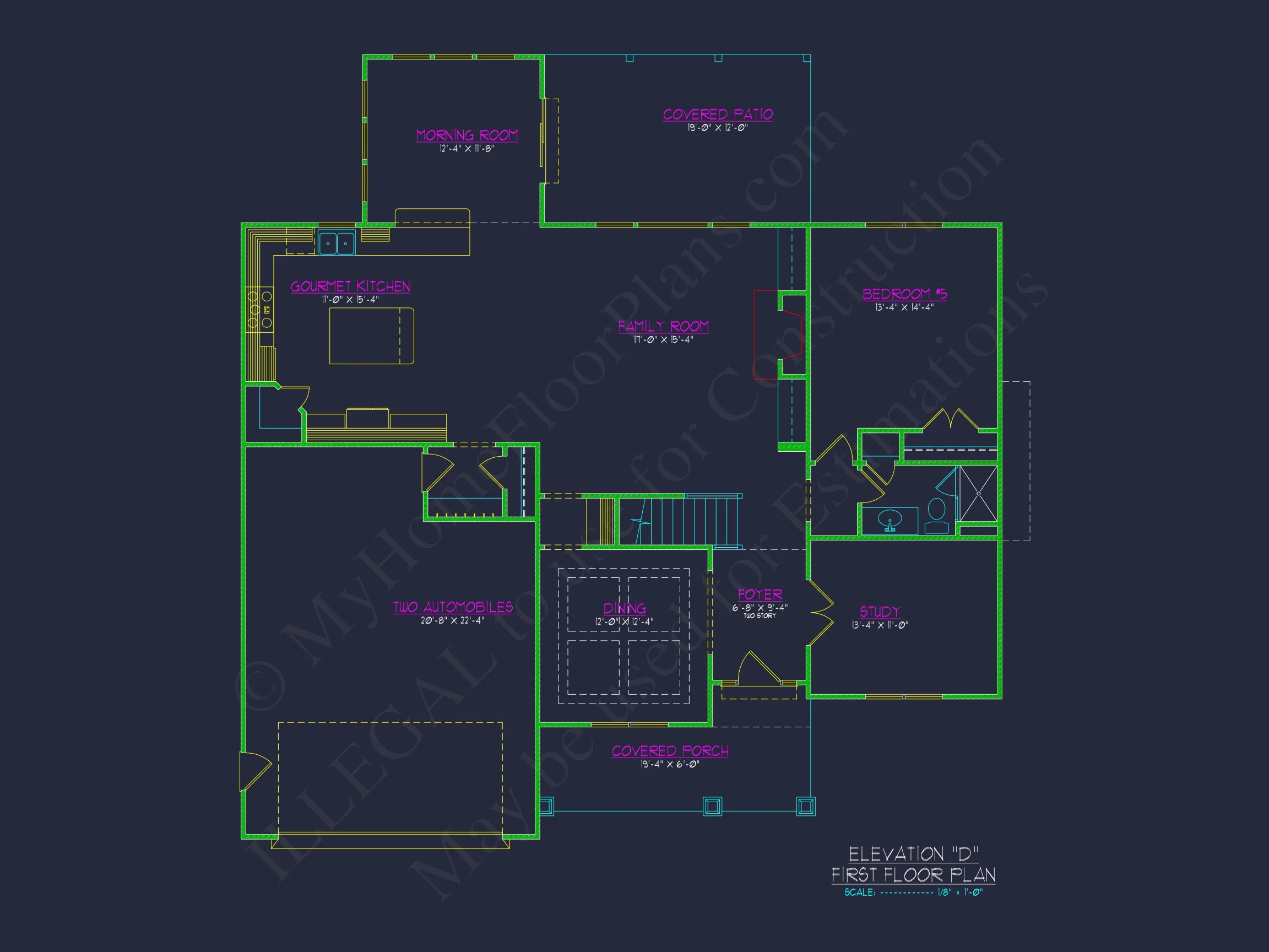 Elegant house Plan with CAD Floor Plan and Architectural Designs