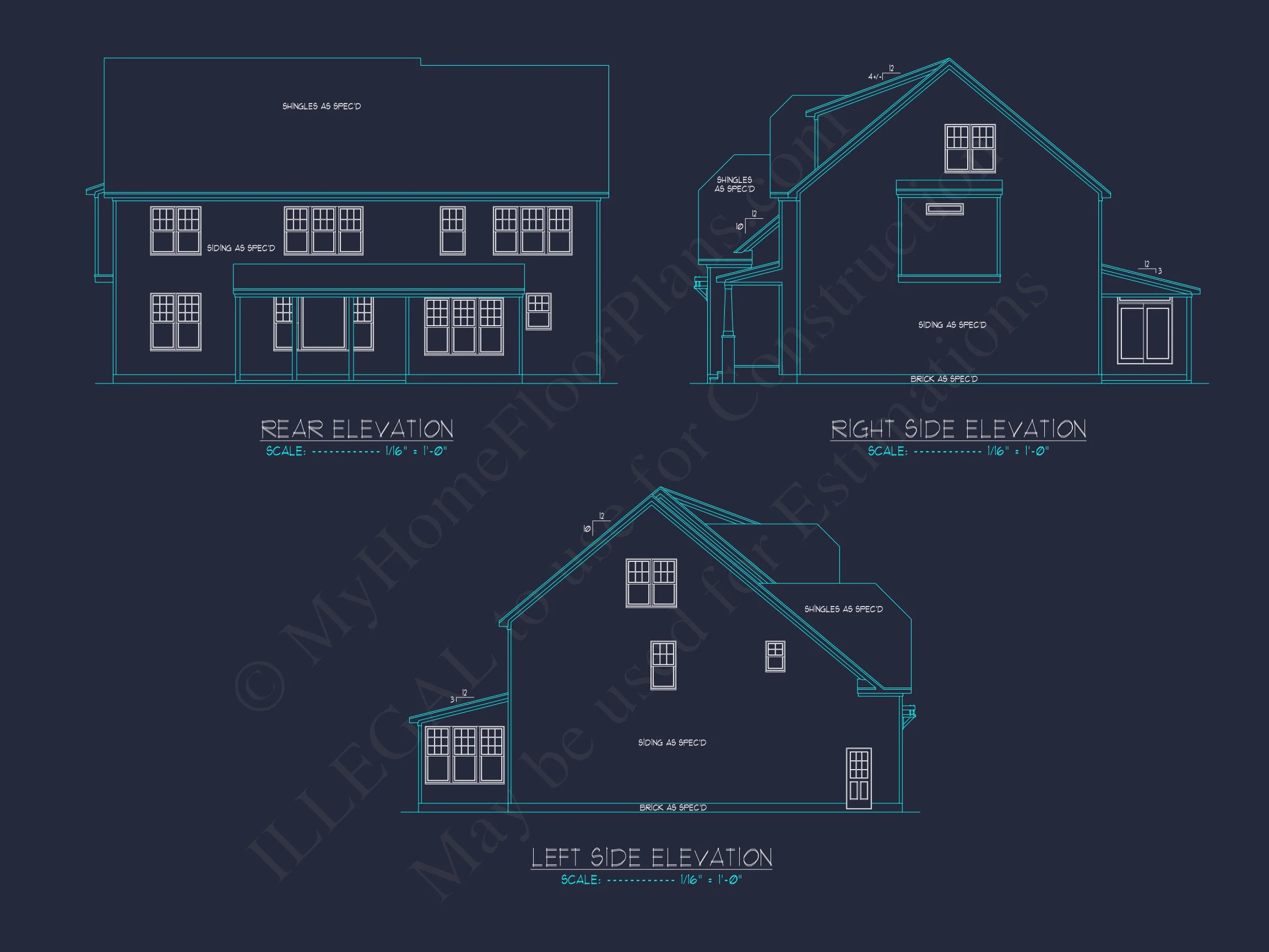 Elegant house Plan with CAD Floor Plan and Architectural Designs