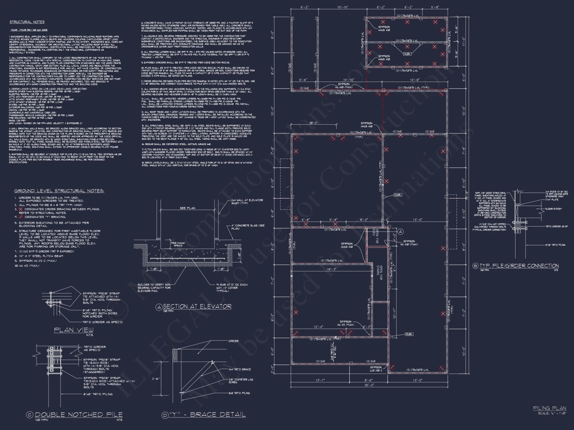 Elegant Beach house Plan with Detailed CAD Blueprint Designs