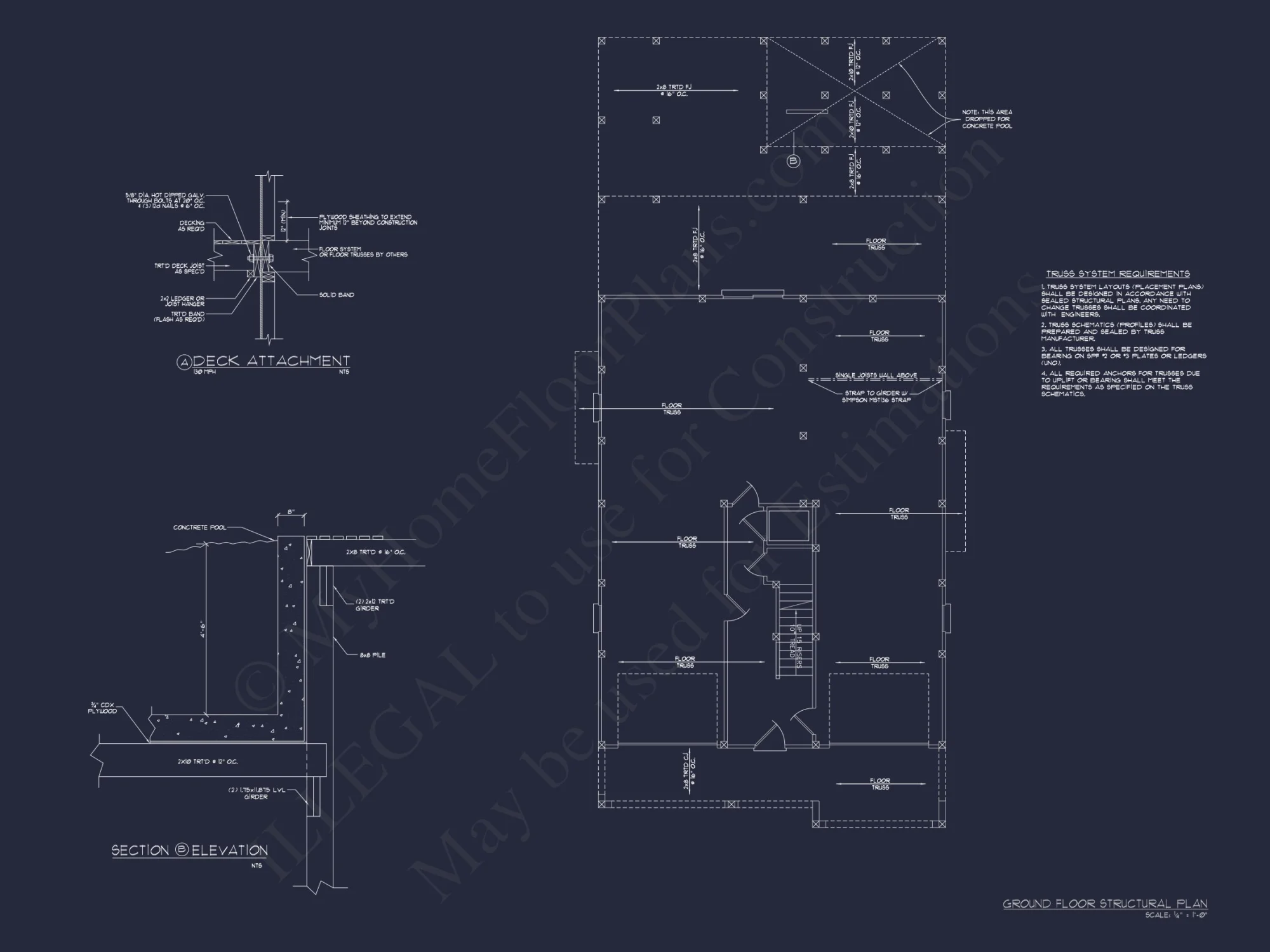 Elegant Beach house Plan with Detailed CAD Blueprint Designs