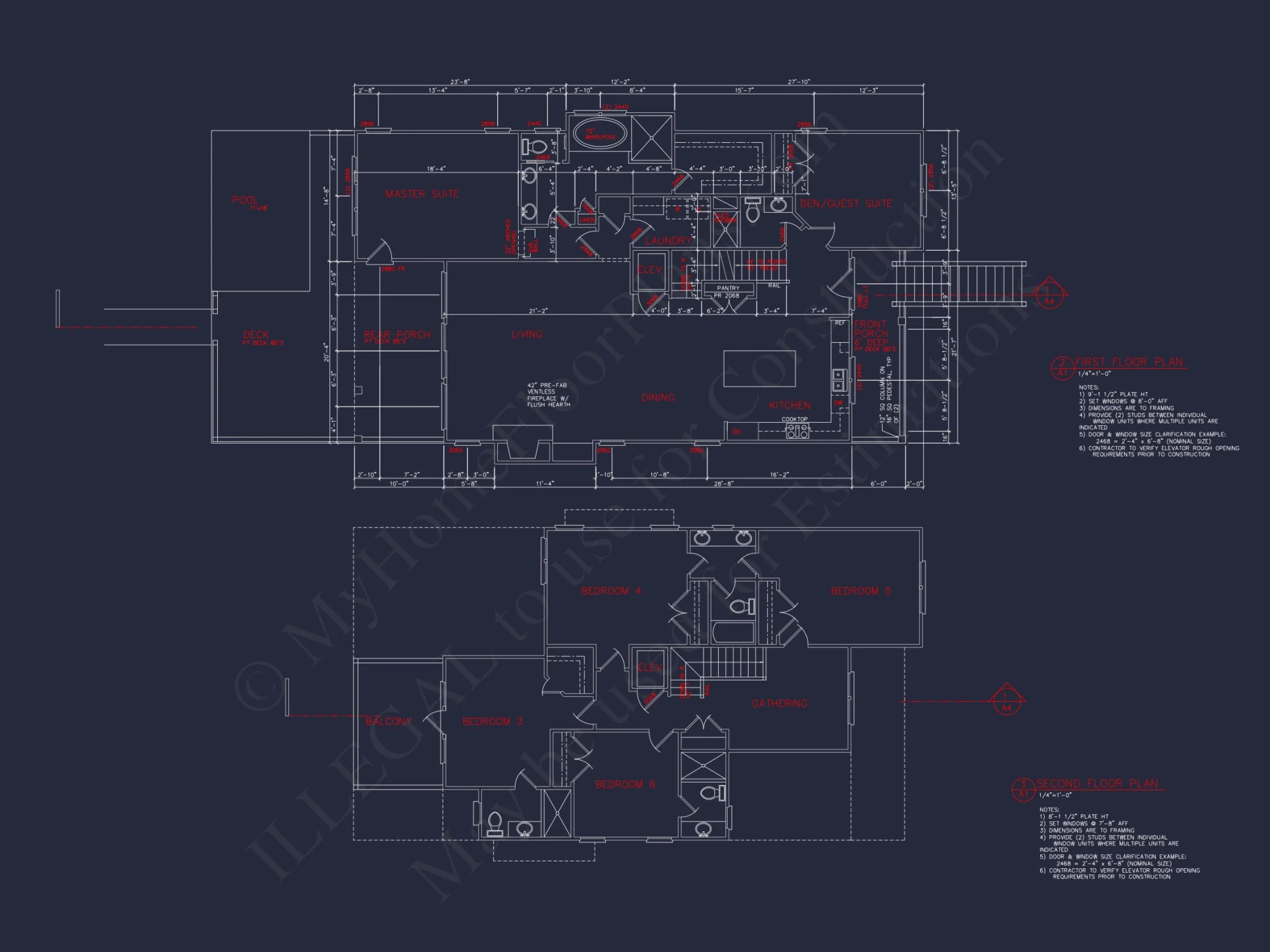 Elegant Beach house Plan with Detailed CAD Blueprint Designs