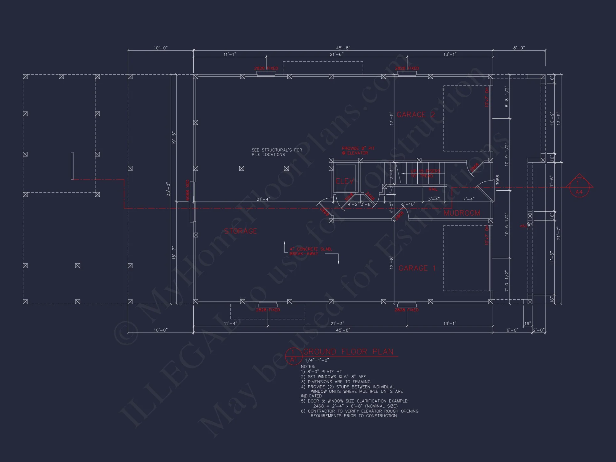 Elegant Beach house Plan with Detailed CAD Blueprint Designs
