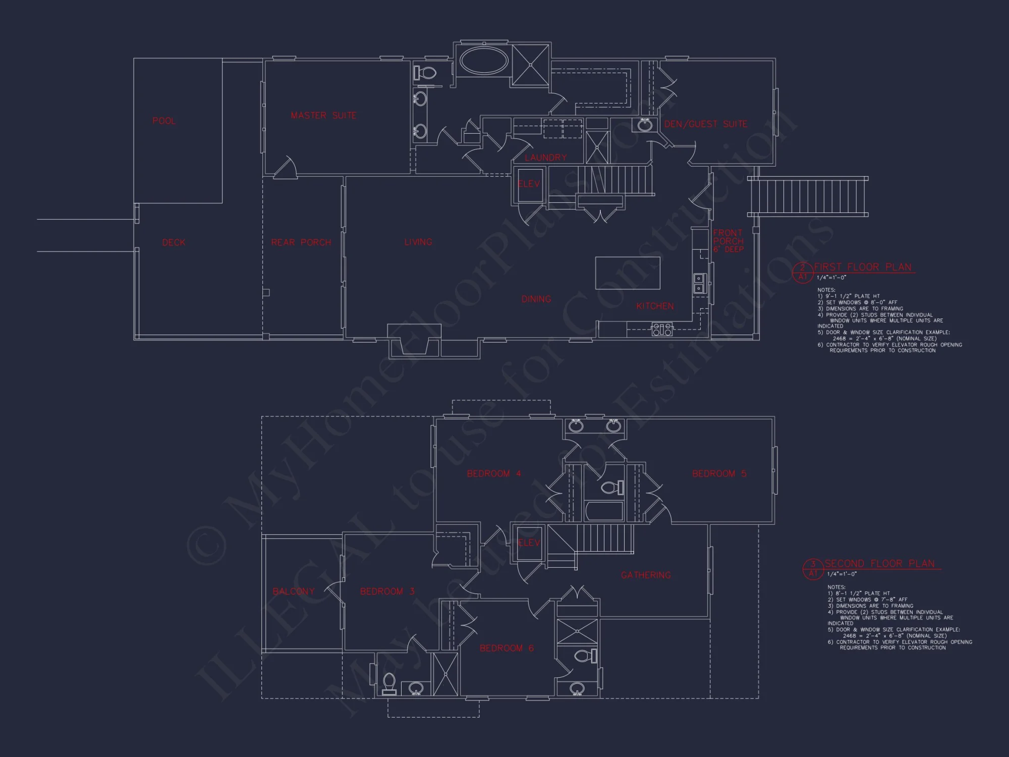 Elegant Beach house Plan with Detailed CAD Blueprint Designs