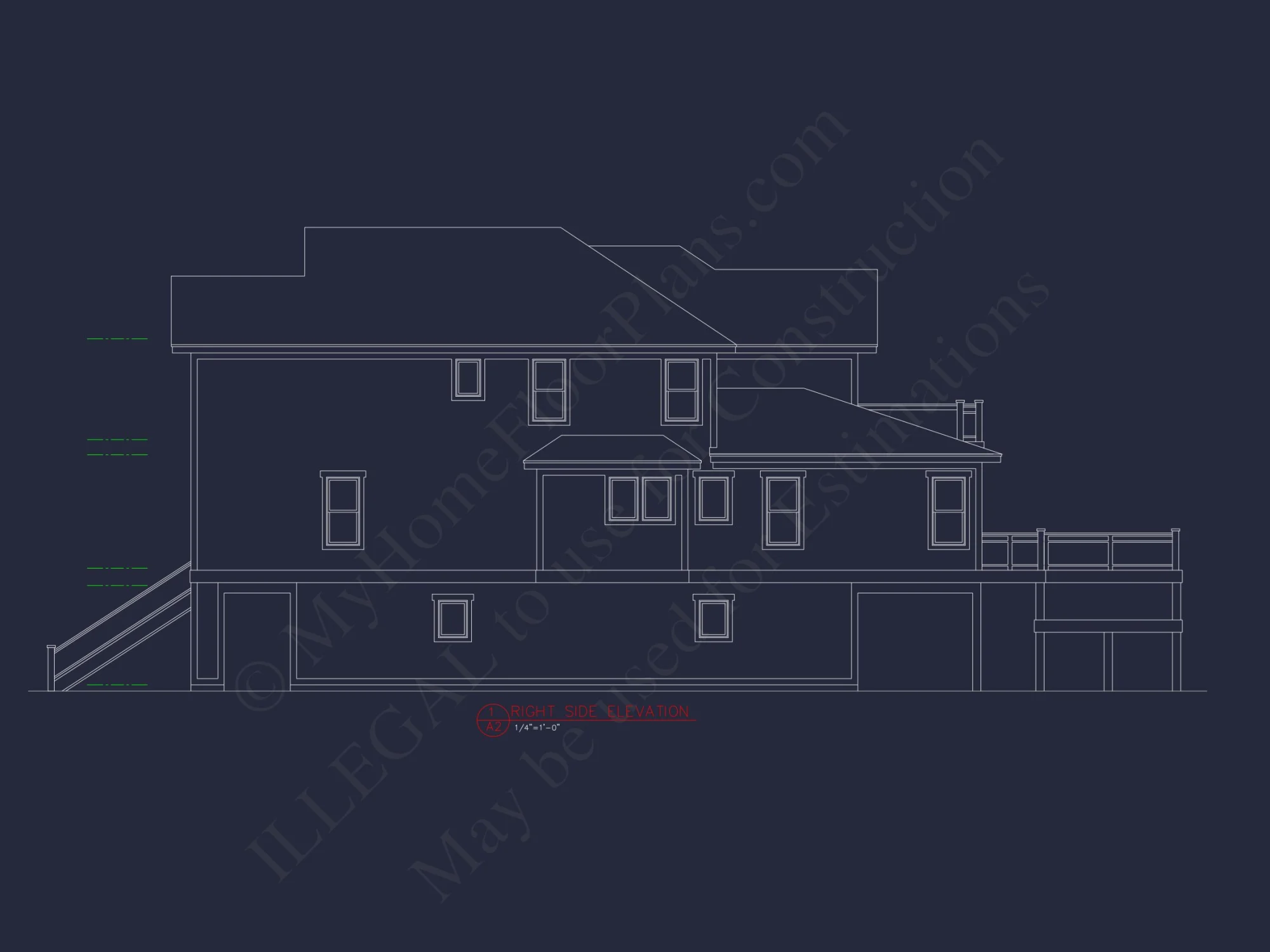 Elegant Beach house Plan with Detailed CAD Blueprint Designs