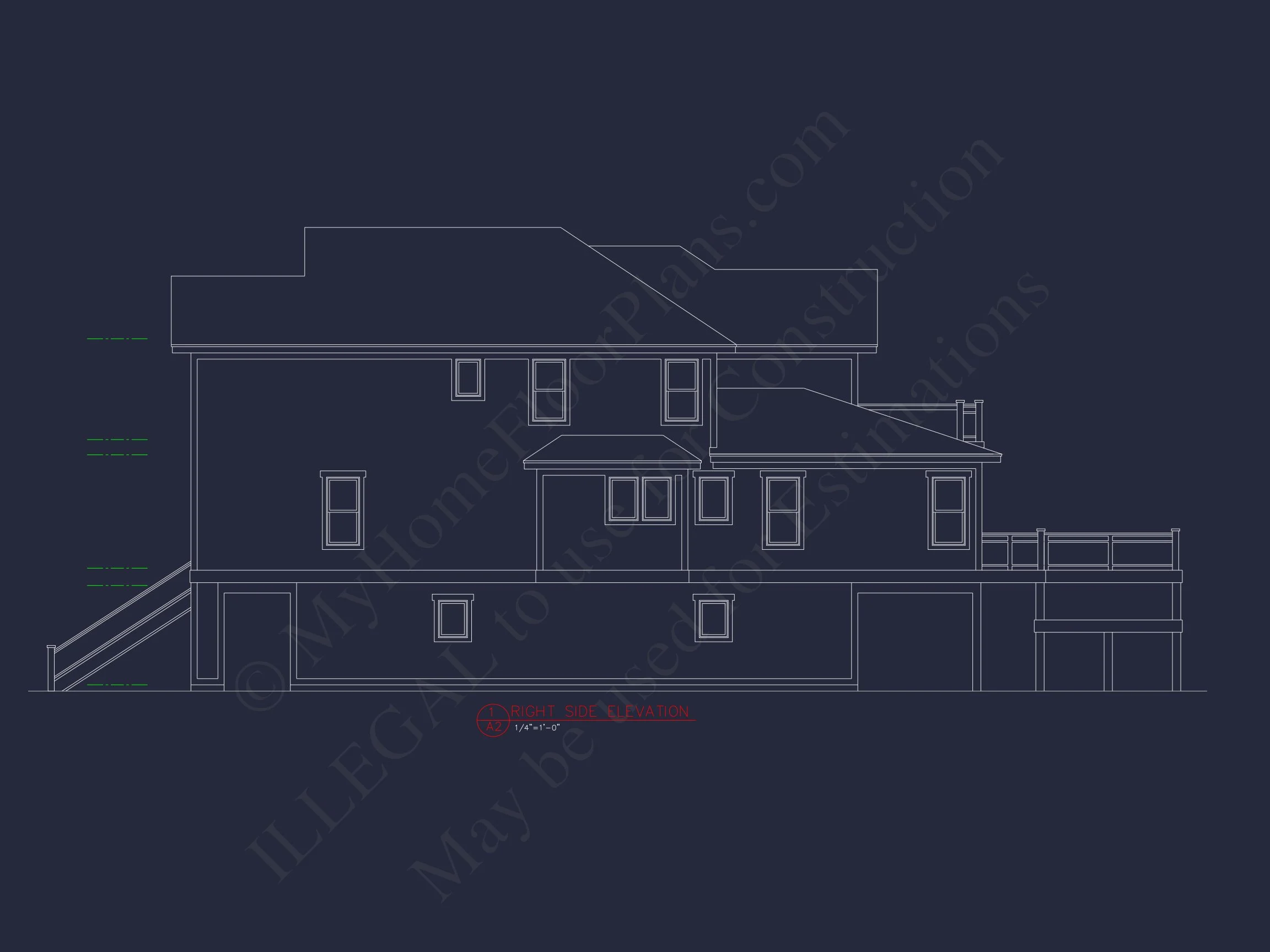 Elegant Beach house Plan with Detailed CAD Blueprint Designs