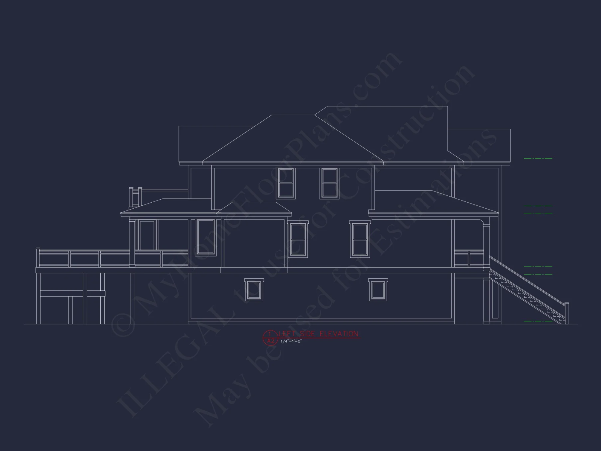 Elegant Beach house Plan with Detailed CAD Blueprint Designs