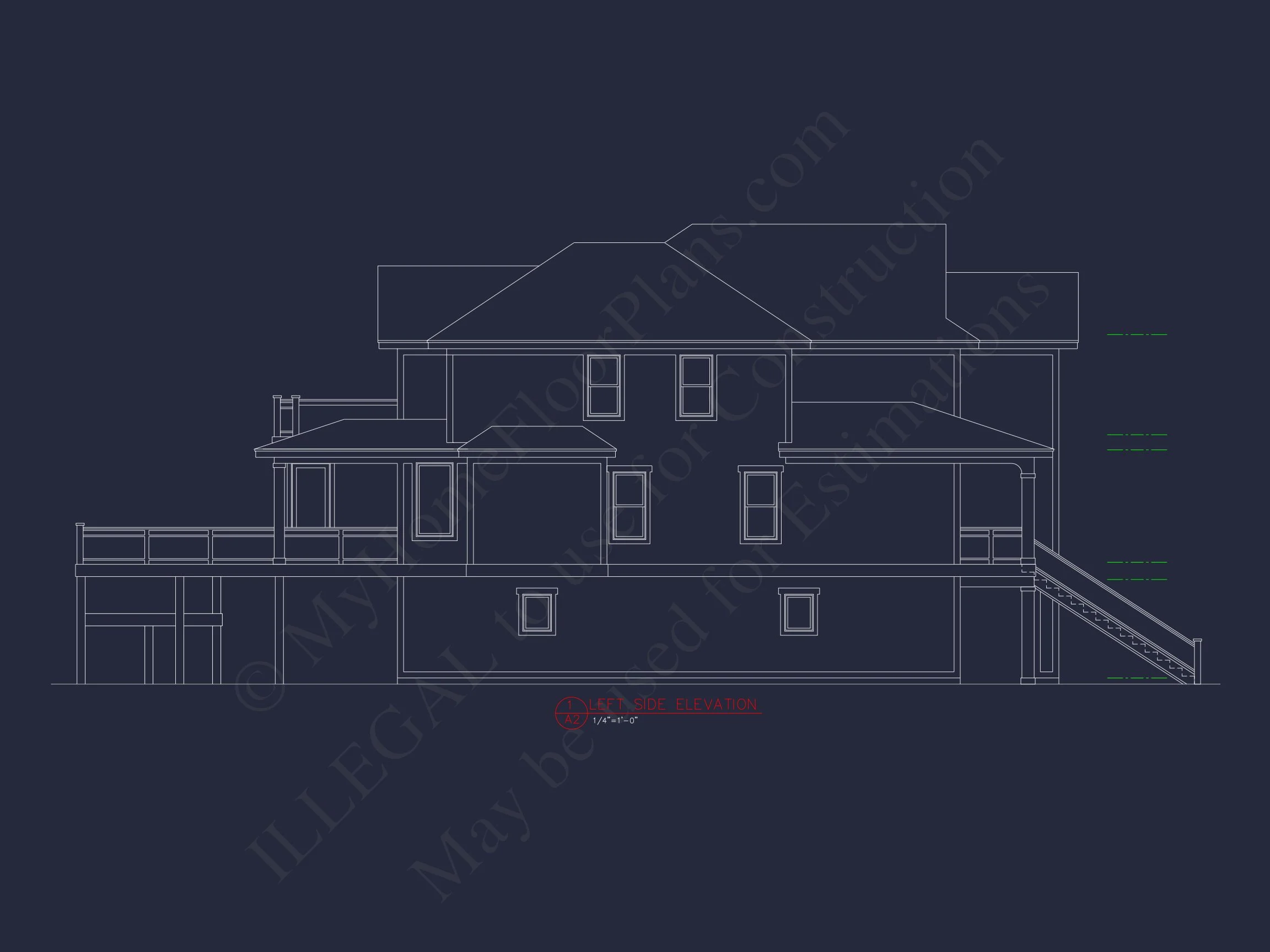 Elegant Beach house Plan with Detailed CAD Blueprint Designs