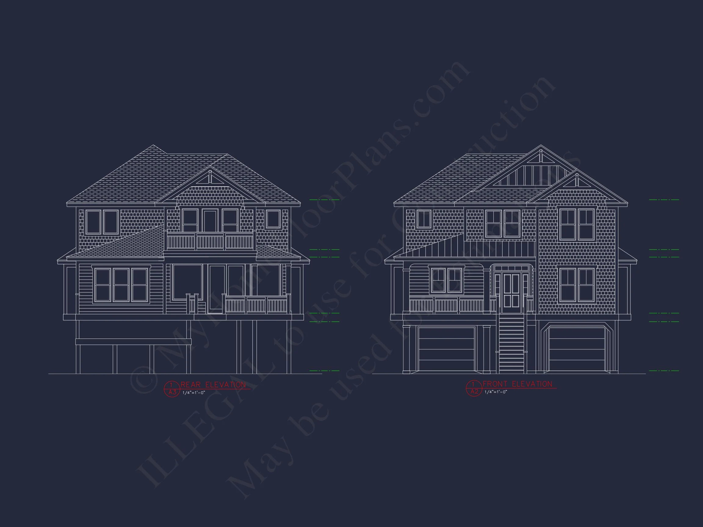 Elegant Beach house Plan with Detailed CAD Blueprint Designs
