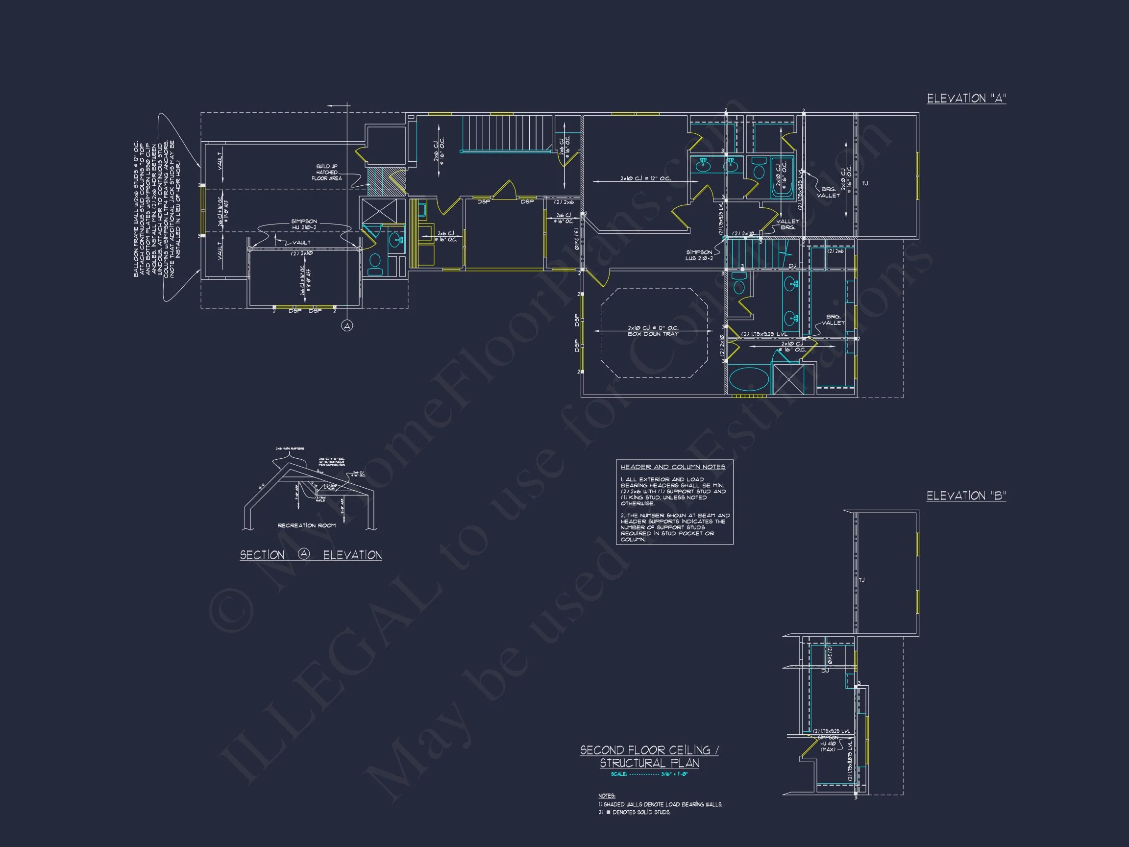 Modern Craftsman house Plan with 2 Floors and Unique Features