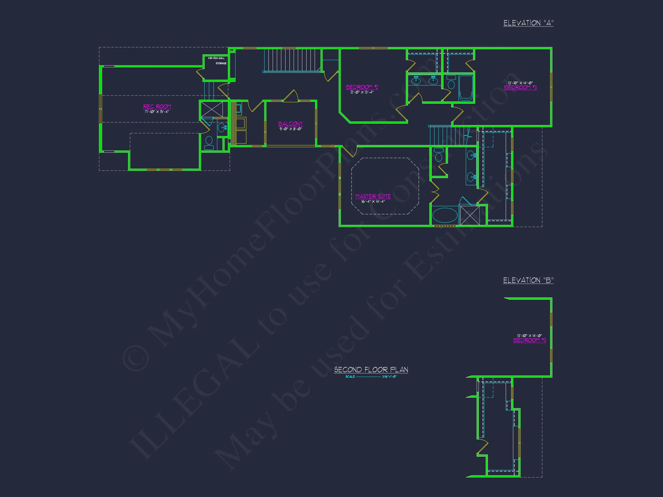 Modern Craftsman house Plan with 2 Floors and Unique Features
