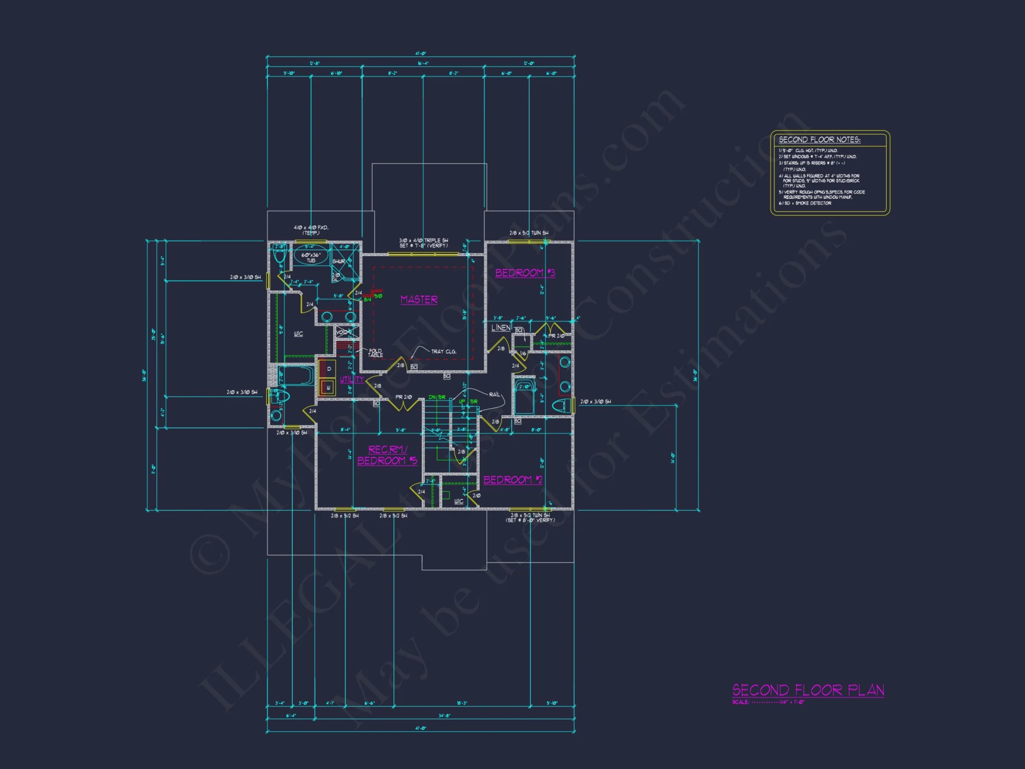 Spacious 5-Bedroom house Plan with 3-Car Garage and CAD Blueprints