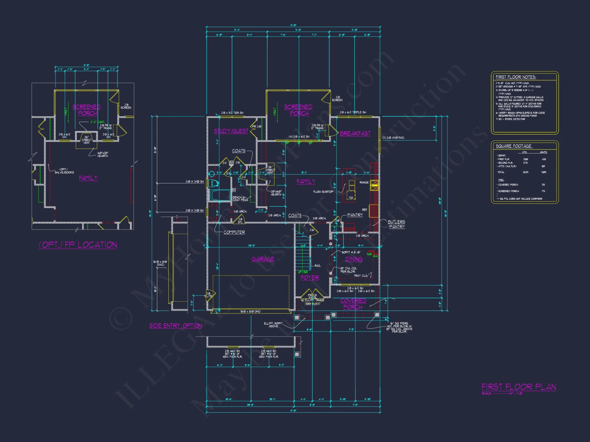 Spacious 5-Bedroom house Plan with 3-Car Garage and CAD Blueprints