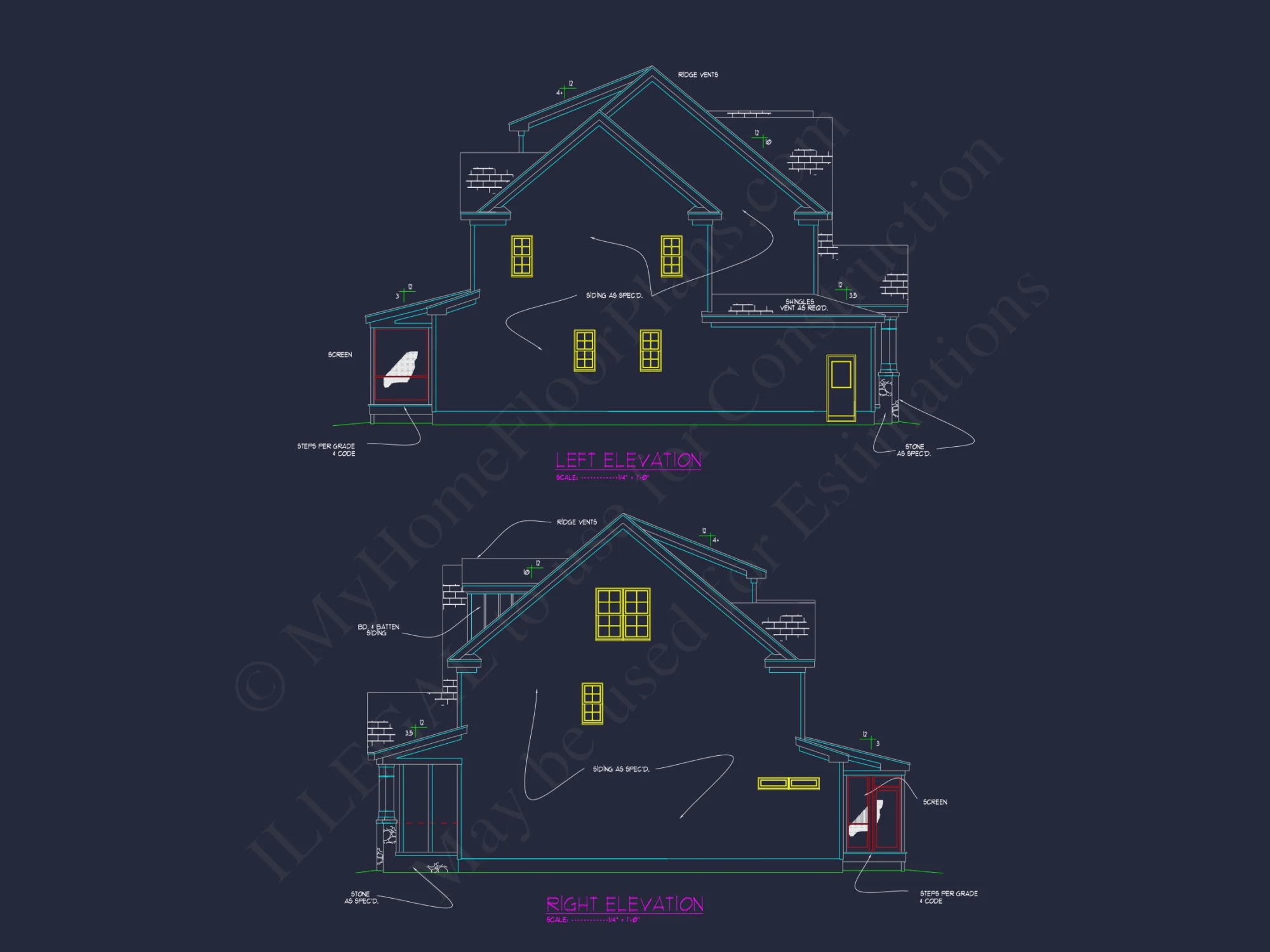 Spacious 5-Bedroom house Plan with 3-Car Garage and CAD Blueprints