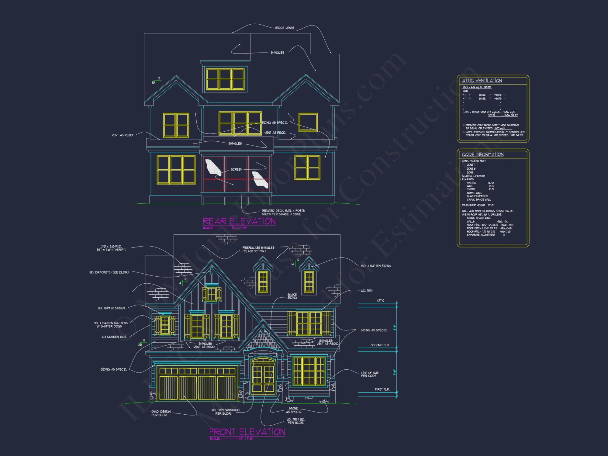 Spacious 5-Bedroom house Plan with 3-Car Garage and CAD Blueprints