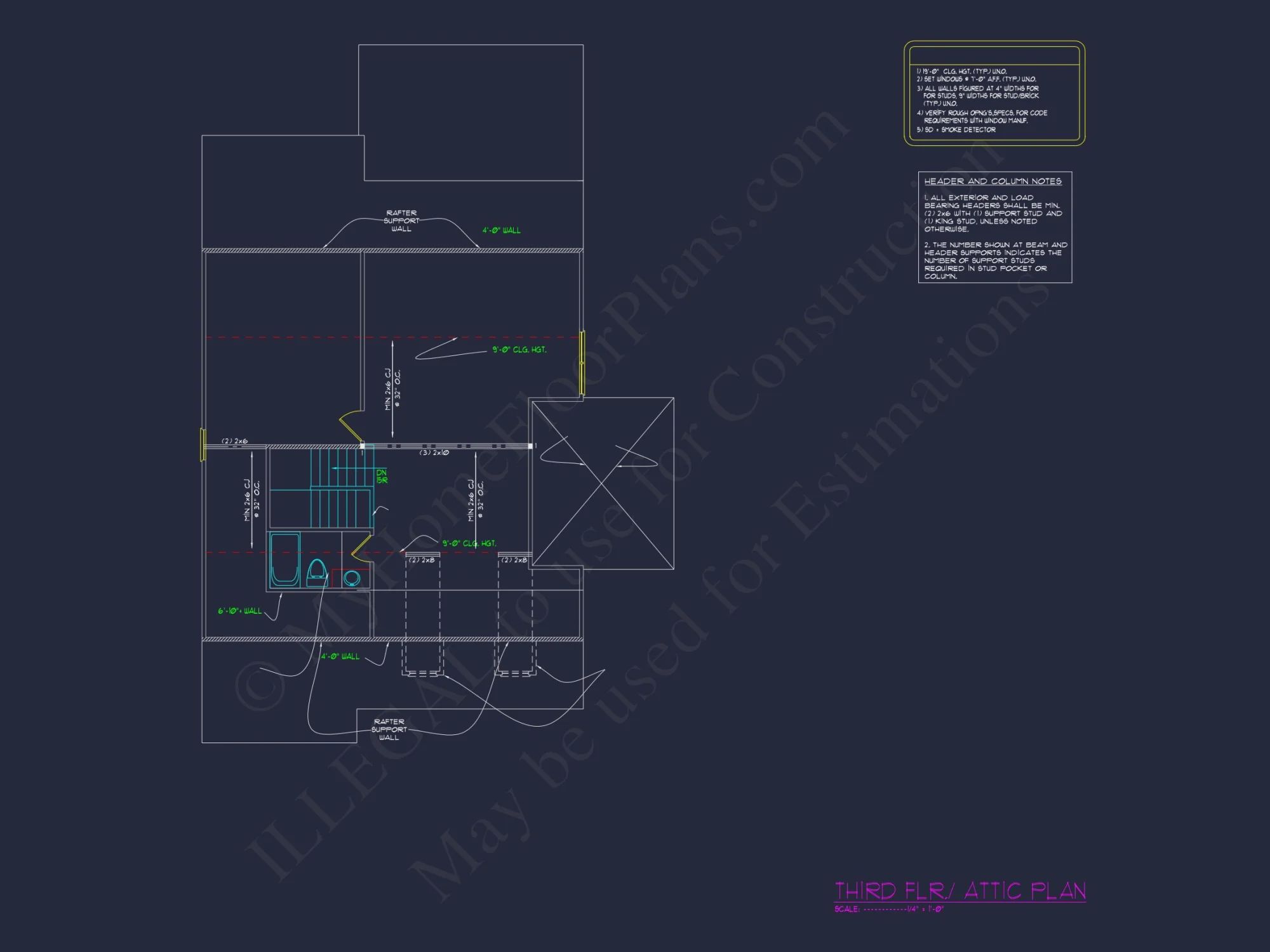 Colonial Revival house Plan with Full Blueprint and CAD Design