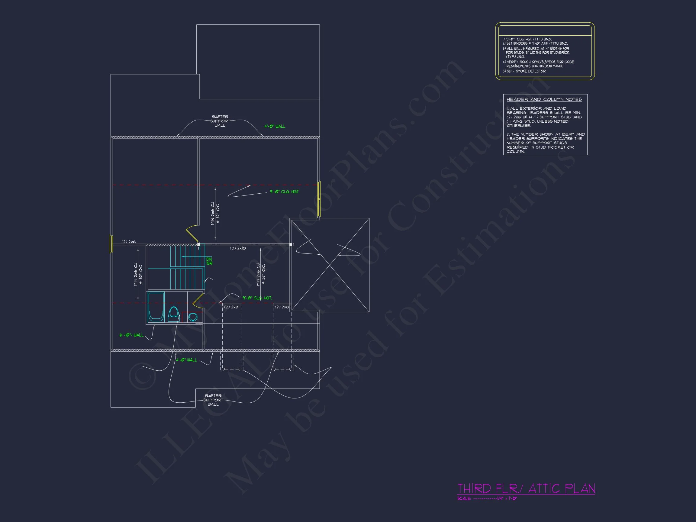 11-2029 HOUSE PLAN - Colonial Revival House Plan with Full Blueprint and CAD Design 13 Colonial Revival house Plan with Full Blueprint and CAD Design