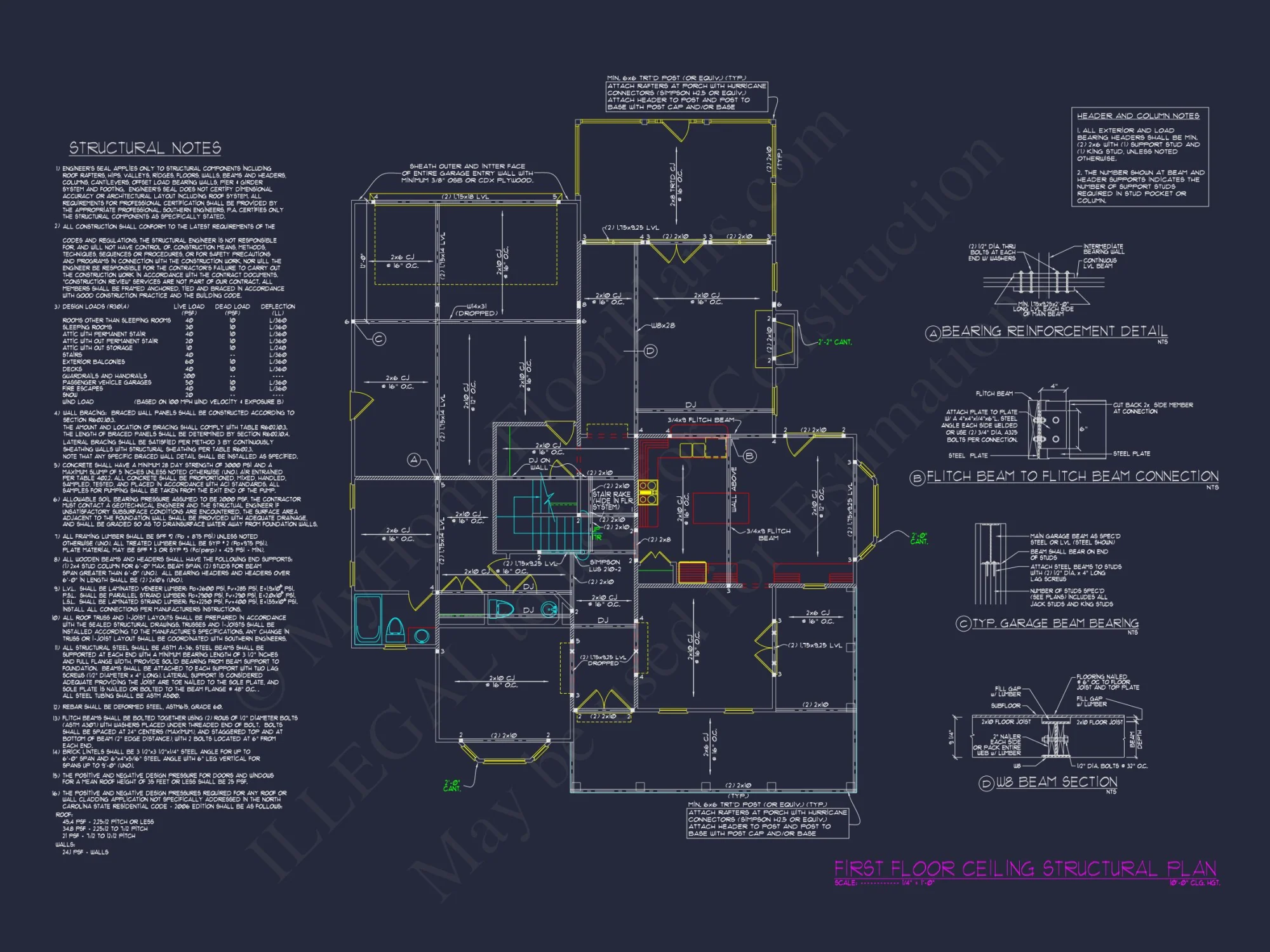 Colonial Revival house Plan with Full Blueprint and CAD Design