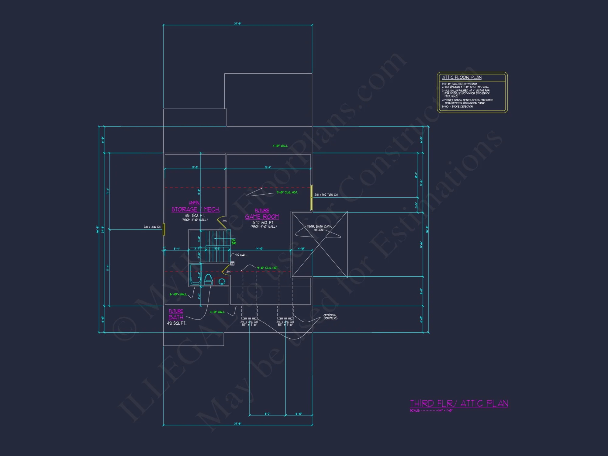 Colonial Revival house Plan with Full Blueprint and CAD Design