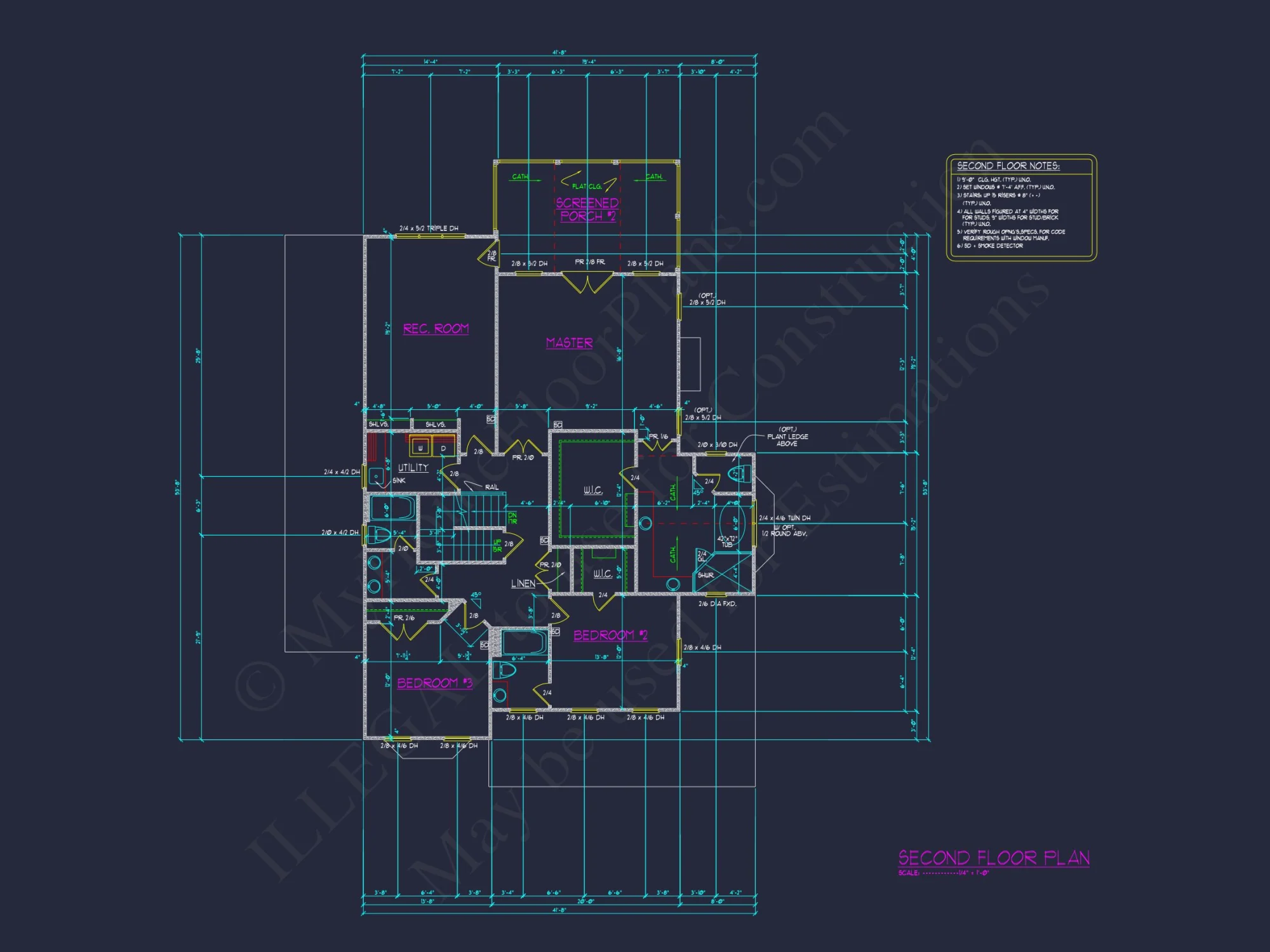 Colonial Revival house Plan with Full Blueprint and CAD Design