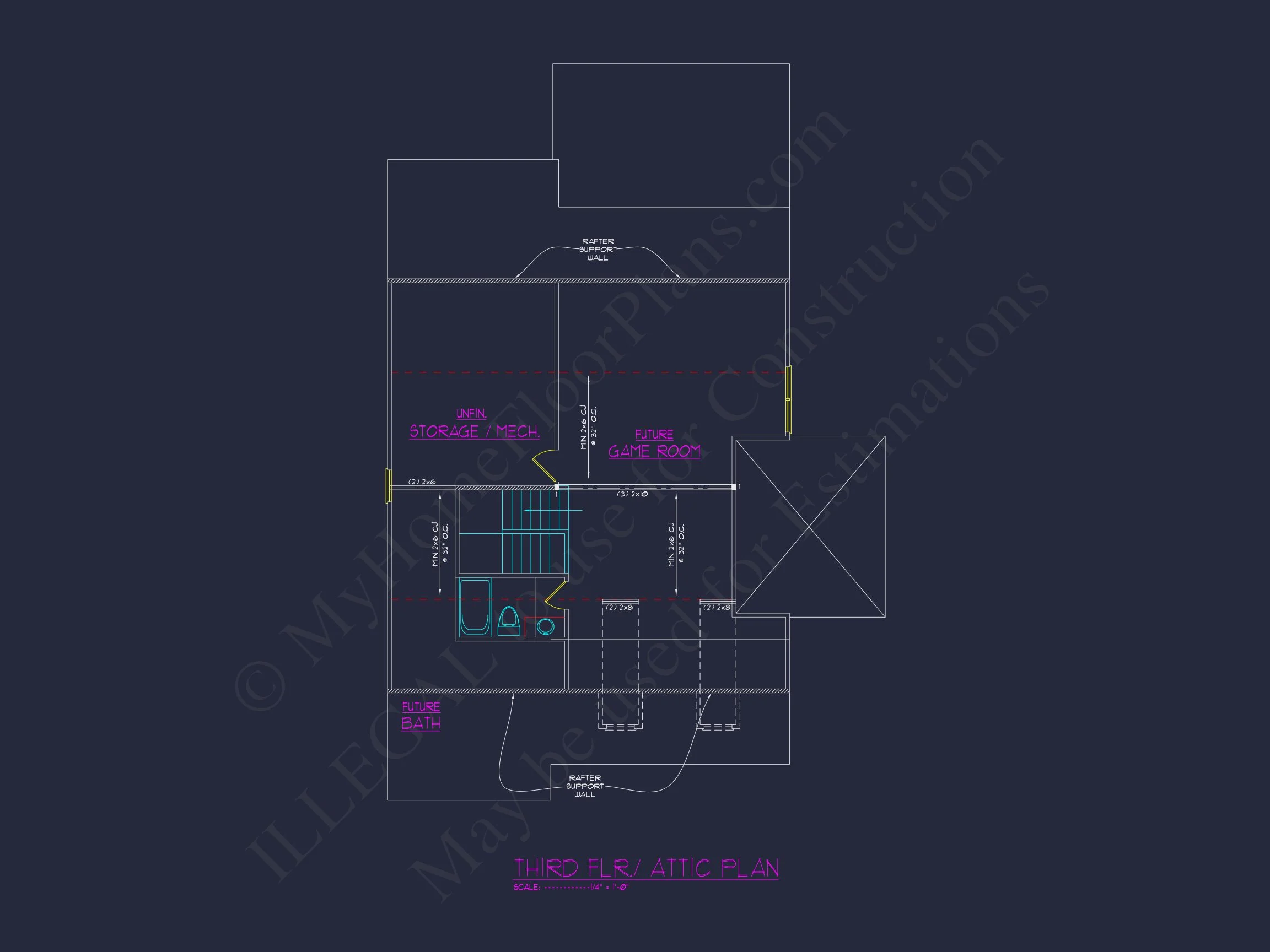 11-2029 HOUSE PLAN - Colonial Revival House Plan with Full Blueprint and CAD Design 6 Colonial Revival house Plan with Full Blueprint and CAD Design